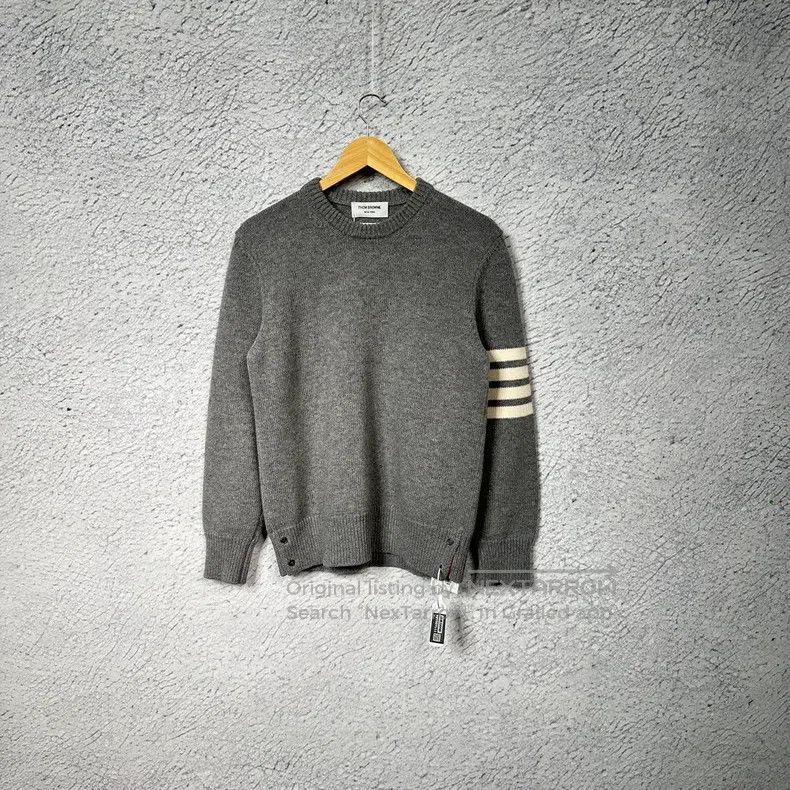 Thom Browne Wool Back with Lobster Print Crewneck Long Sle