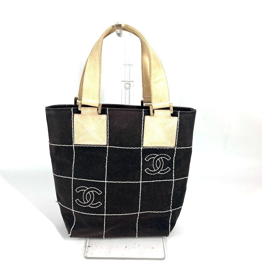 Chanel Chanel Choco Bar Cc Coma Mark Briefcase Tote Bag Handbag Canvas Women Black Size ONE SIZE - 1 Thumbnail