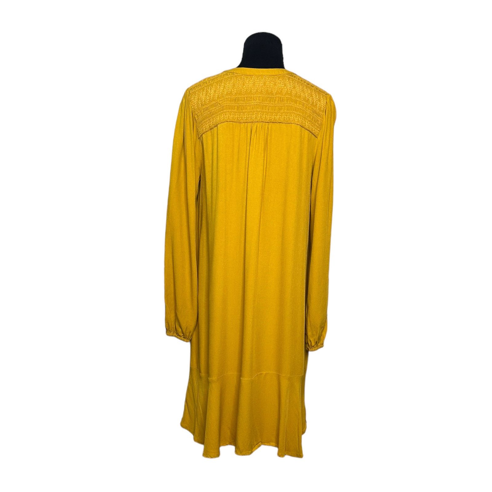 Anthropologie Maeve Yellow Mustard Long Sleeves Tunic Mini Dress size‎ 10 Size L / US 10 / IT 46 - 2 Thumbnail