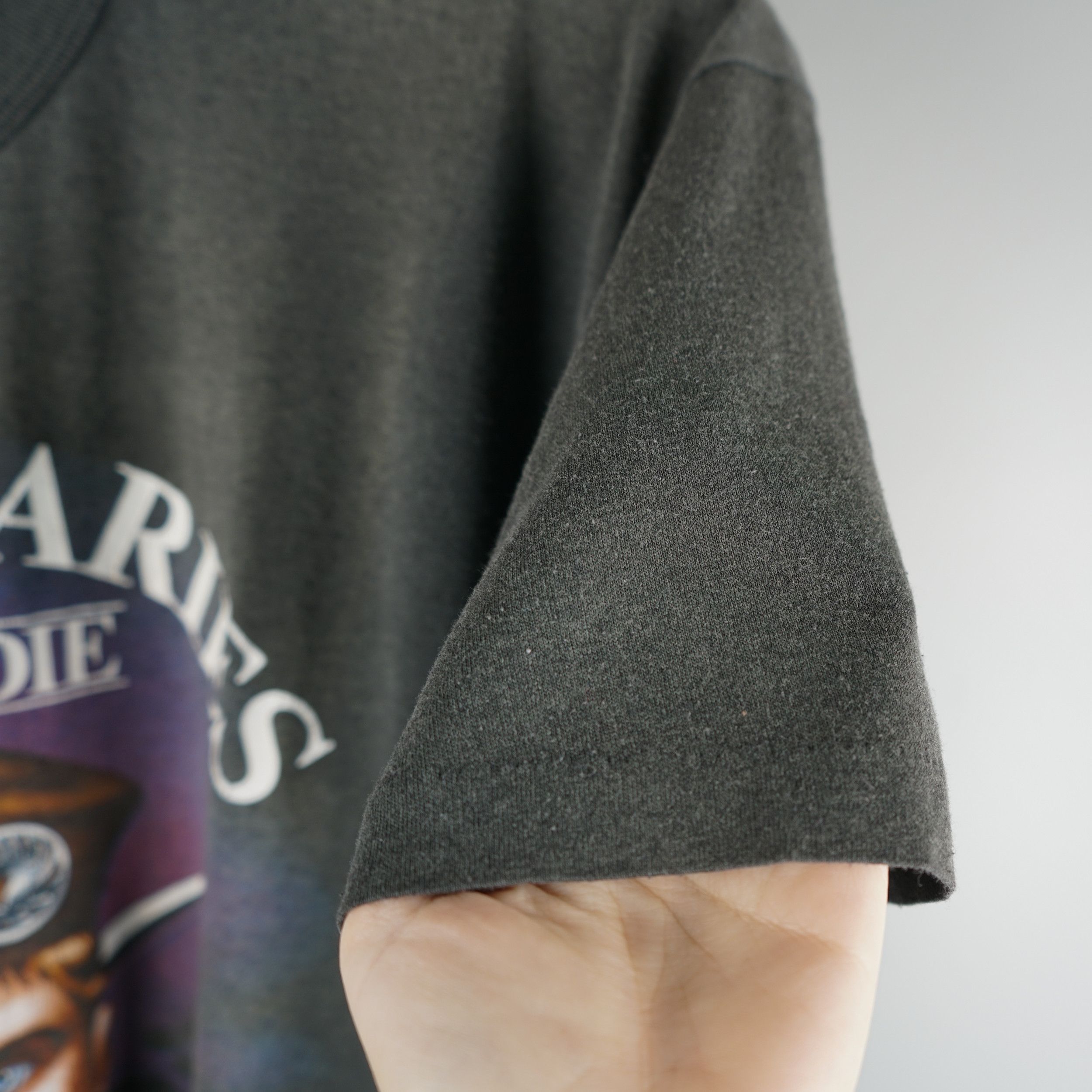 Harley Davidson × Vintage 1990s Mercenaries Never Die T-Shirt 3D Emblem Size US L / EU 52-54 / 3 - 7 Thumbnail