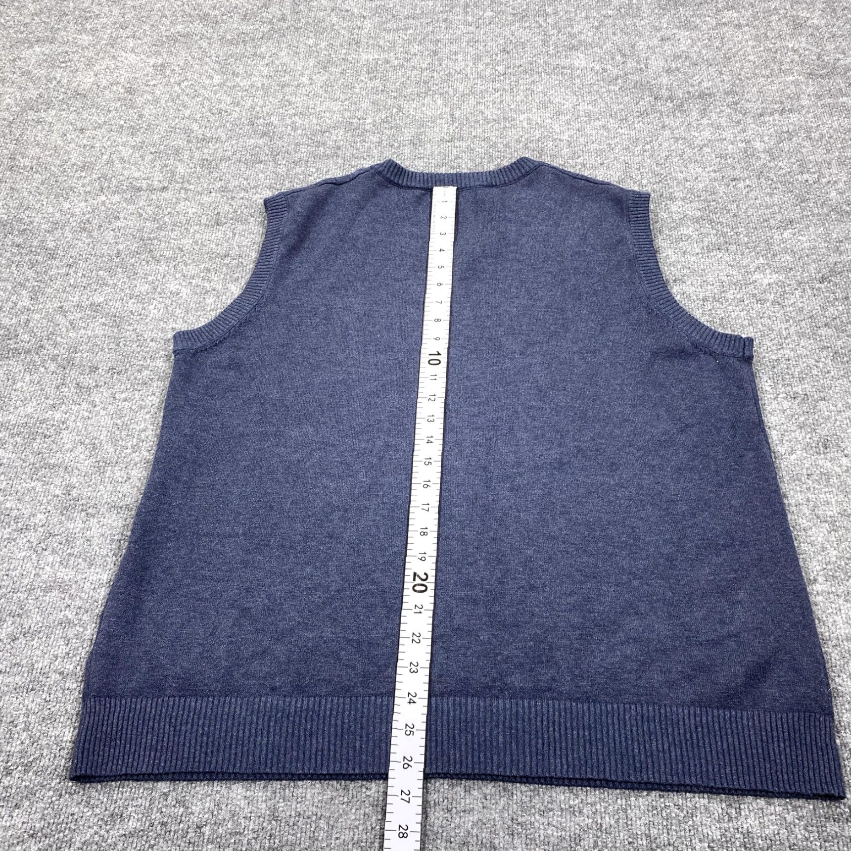 Vintage Paul Jones Mens Sweater Vest 2XL Blue V-Neck Cable-Knit Sleeveless Pullover Vest Size US XXL / EU 58 / 5 - 6 Thumbnail