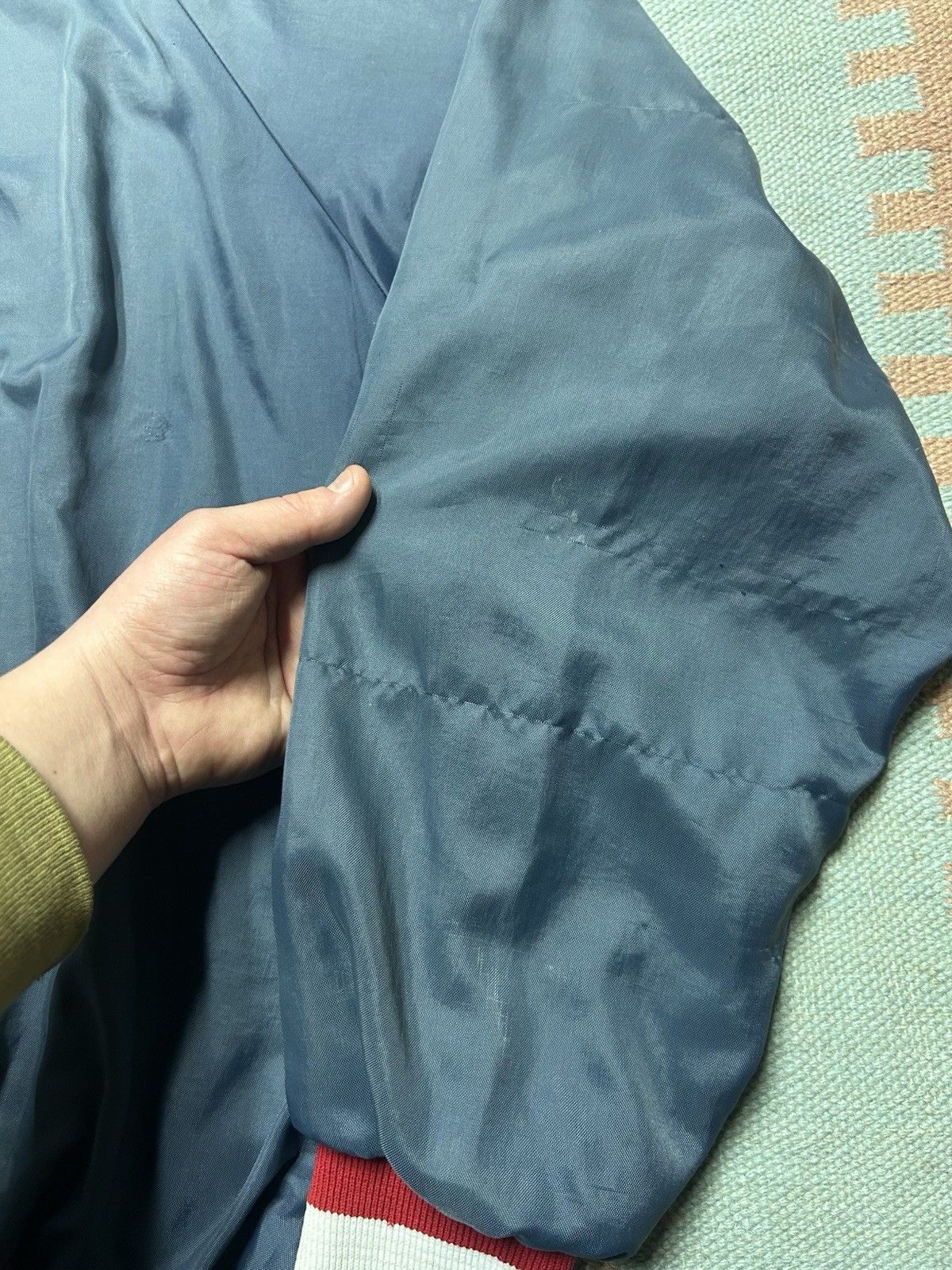 Vintage Vtg 80s satin bomber jacket nylon 1/2 zip blank lined 3XL Size US XXL / EU 58 / 5 - 2 Thumbnail