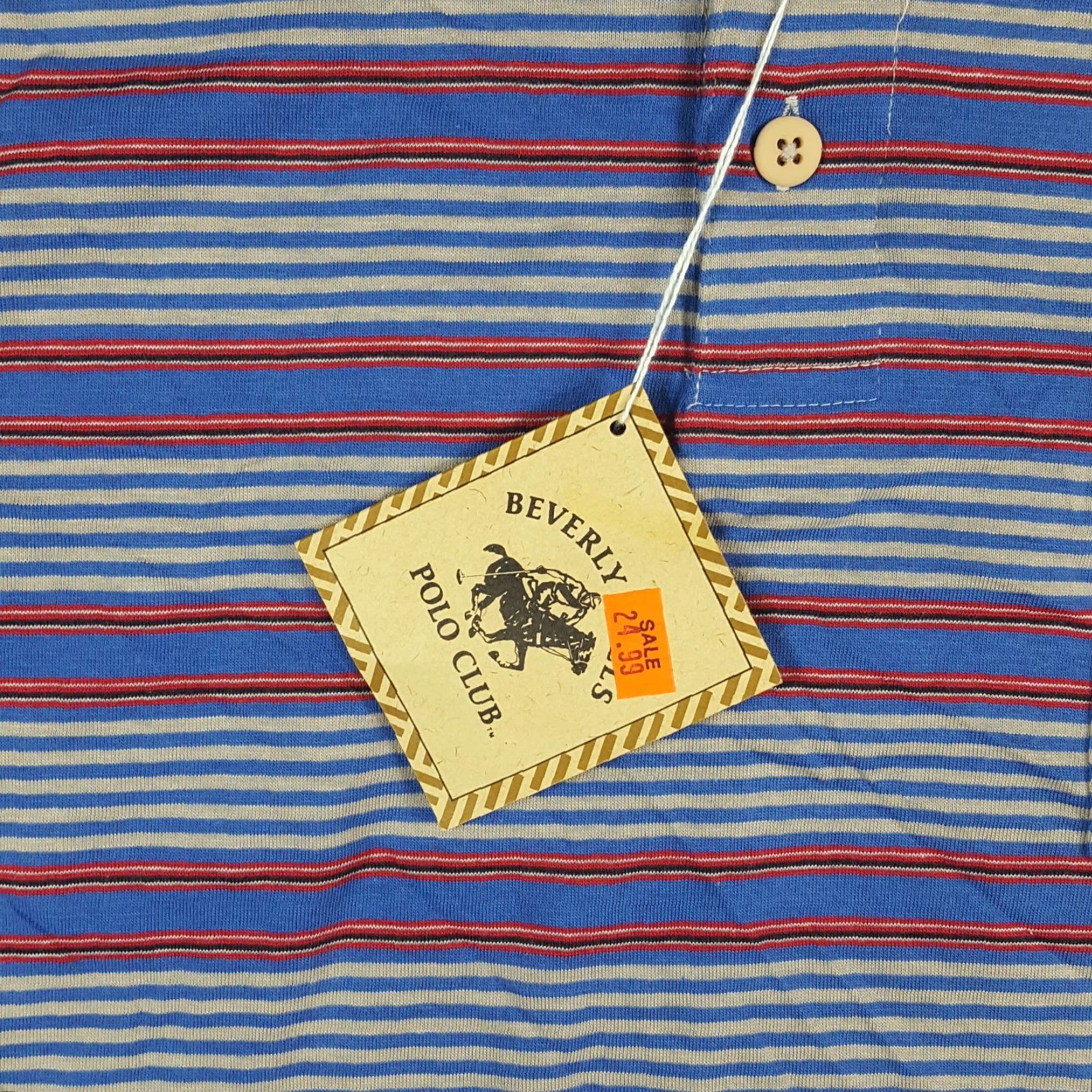 Beverly Hills Polo Club VINTAGE Beverly Hills Polo Club Polo Shirt Men L Striped Grunge Skater Preppy 90s Beachddk? Size US L / EU 52-54 / 3 - 3 Thumbnail