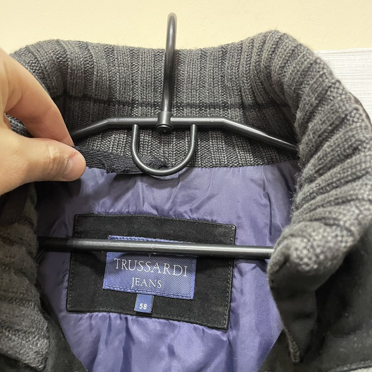 Archival Trussardi black velvet suede bomber jacket old mone