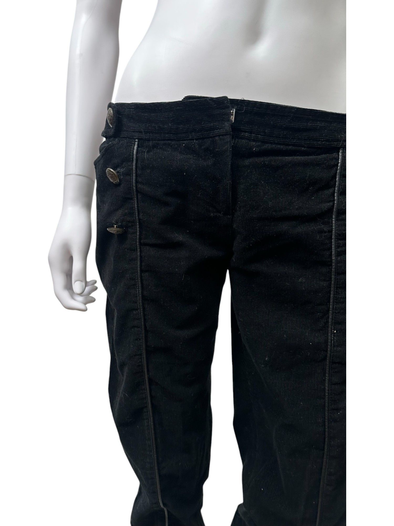 Dolce & Gabbana Buttoned Velvet Black Pants Size 28" / US 6 / IT 42 - 7 Thumbnail