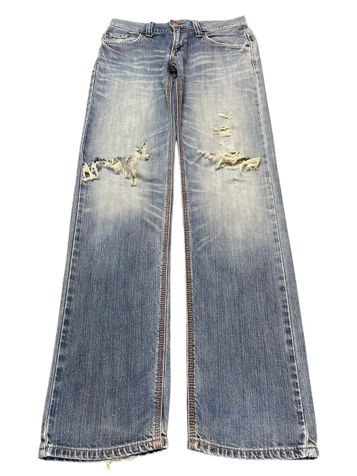 Edwin Vintage Edwin Blue Faded Wash Distressed Style Jeans Size US 30 / EU 46 - 1 Thumbnail