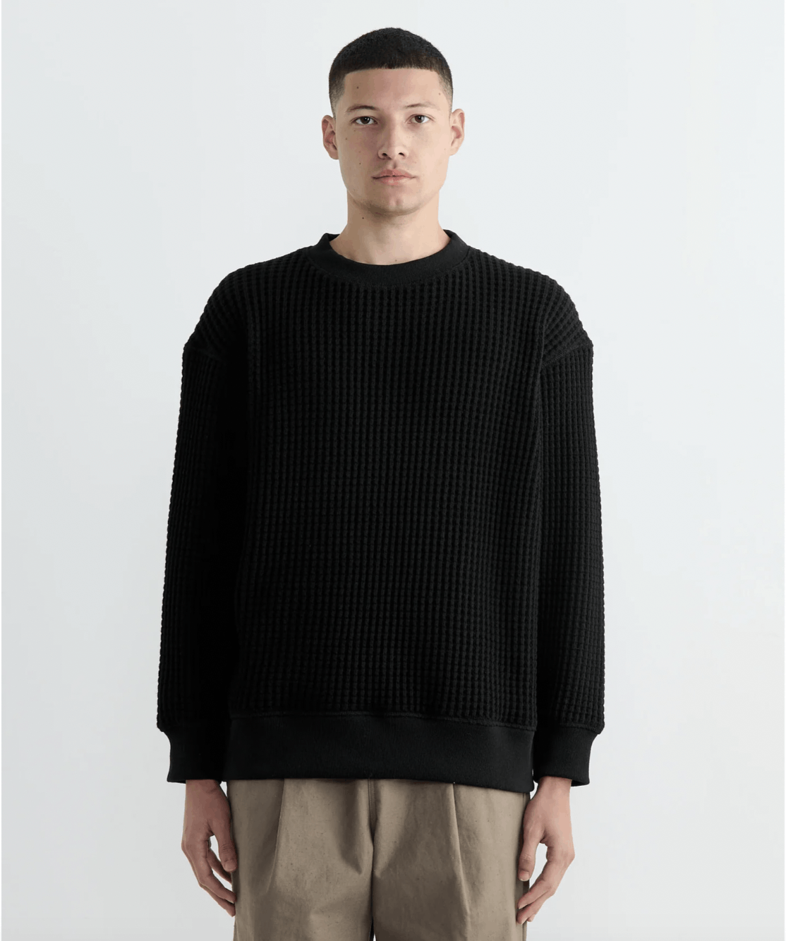 Jackman Chunky Waffle Knit Sweater Size US L / EU 52-54 / 3 - 1 Thumbnail