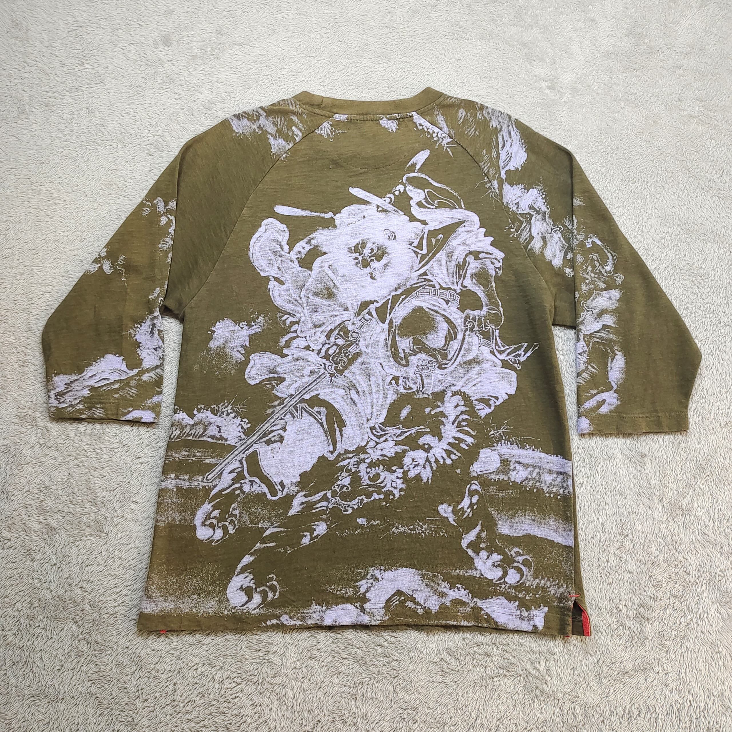 Japanese Brand Vintage Sukajan Y2K Japanese Samurai Warrior 3/4 Sleeve Tee Size US L / EU 52-54 / 3 - 5 Thumbnail