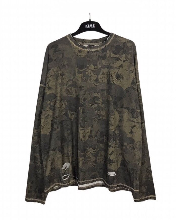Drop Dead NWT Drop Dead Full Skull Print Distressed Long Sleeve AW23 Size US M / EU 48-50 / 2 - 1 Thumbnail