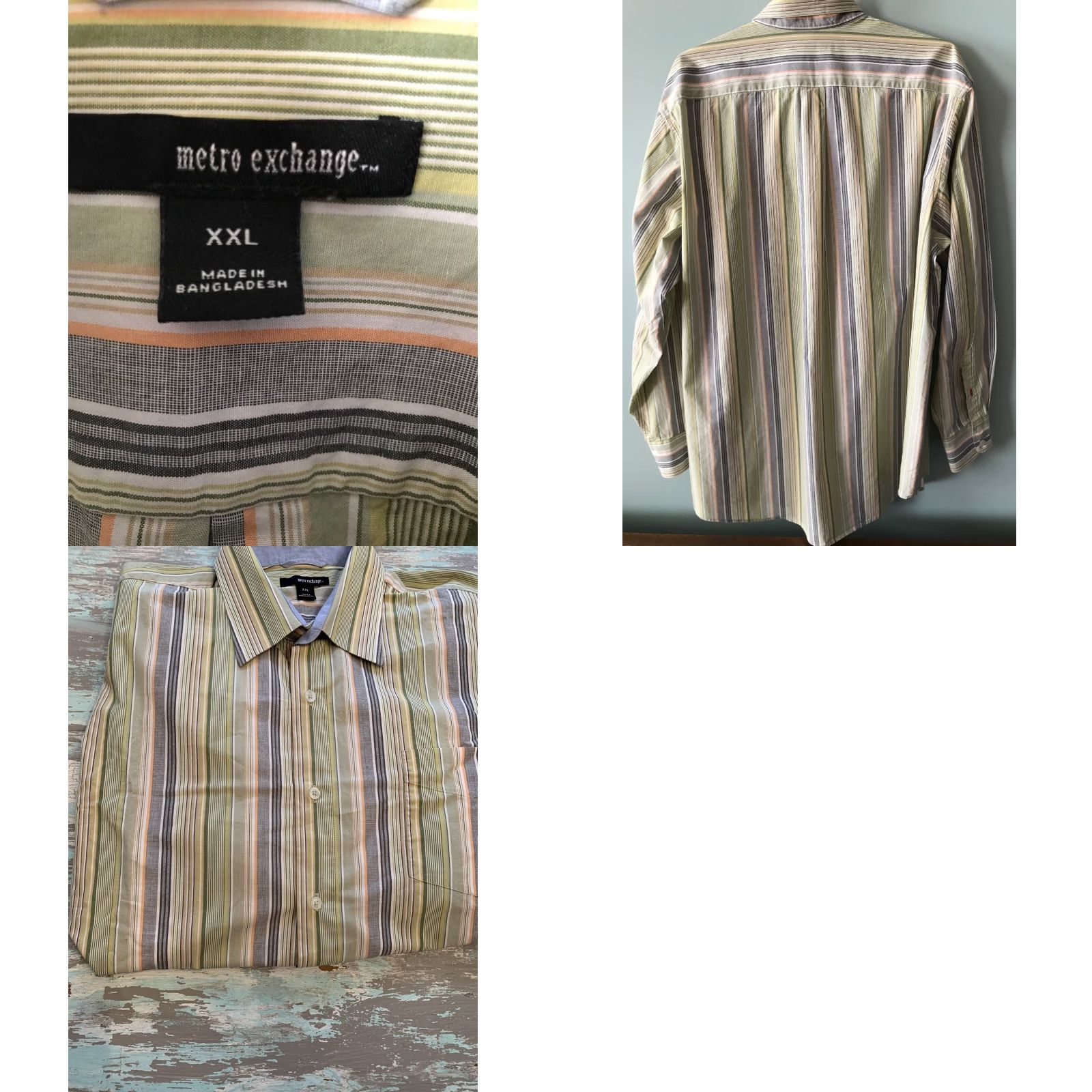 Etro Metro Exchange XXL Green Stripe Button Down Men's Shirt 100% Cotton Size US XXL / EU 58 / 5 - 8 Thumbnail