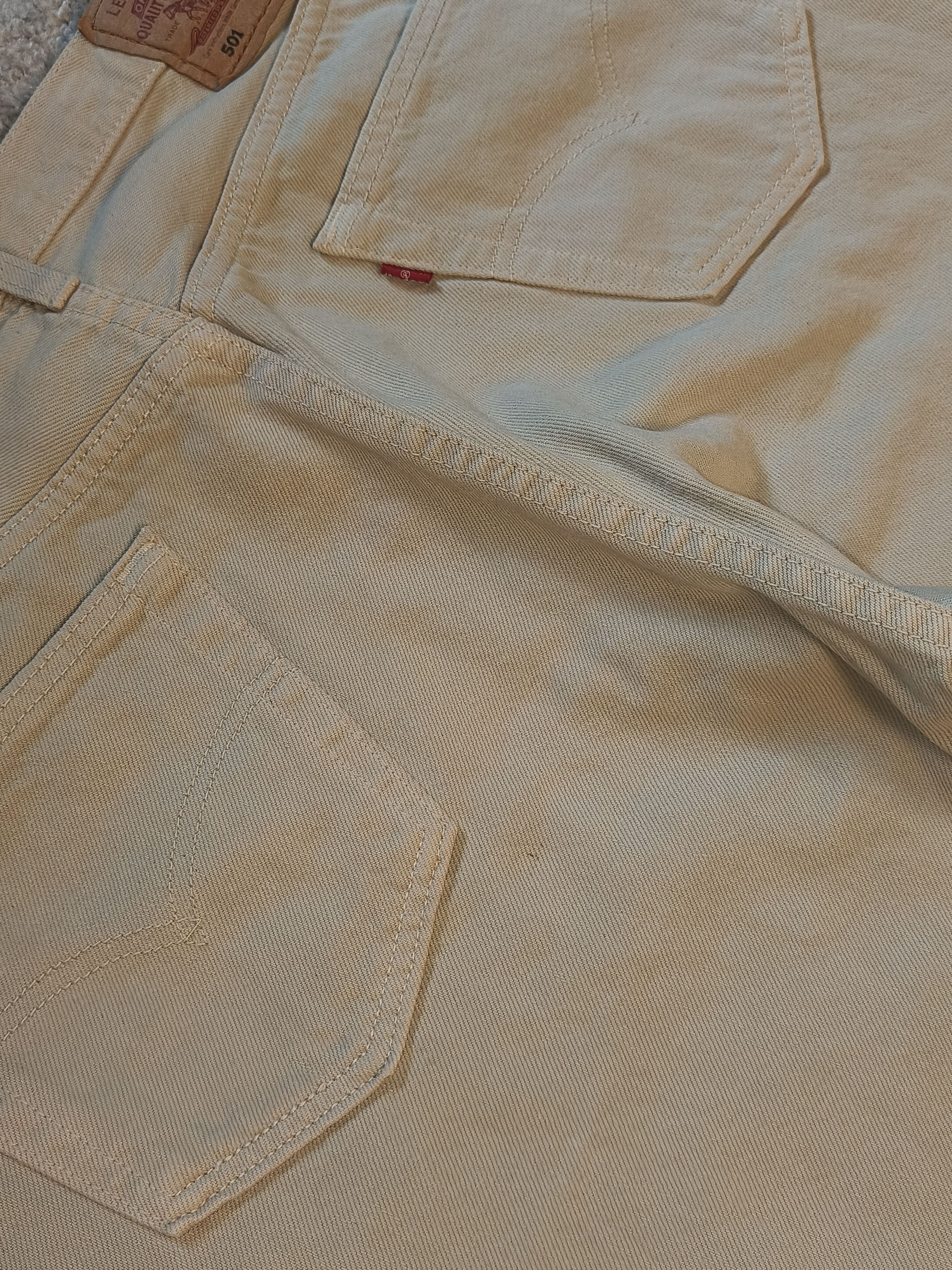 Levi's × Vintage Vintage Rare 90s Levi's 501 Cream Beige Jeans Made In USA Size US 36 / EU 52 - 4 Thumbnail