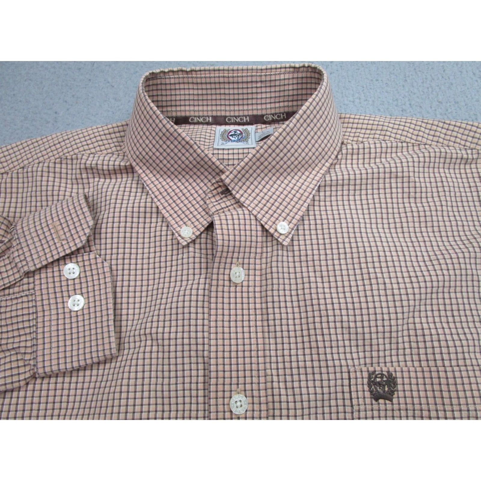 Vintage VINTAGE Cinch Shirt Mens Large Brown Check Plaid Long Sleeve Button Down Western Logo Size US L / EU 52-54 / 3 - 5 Thumbnail