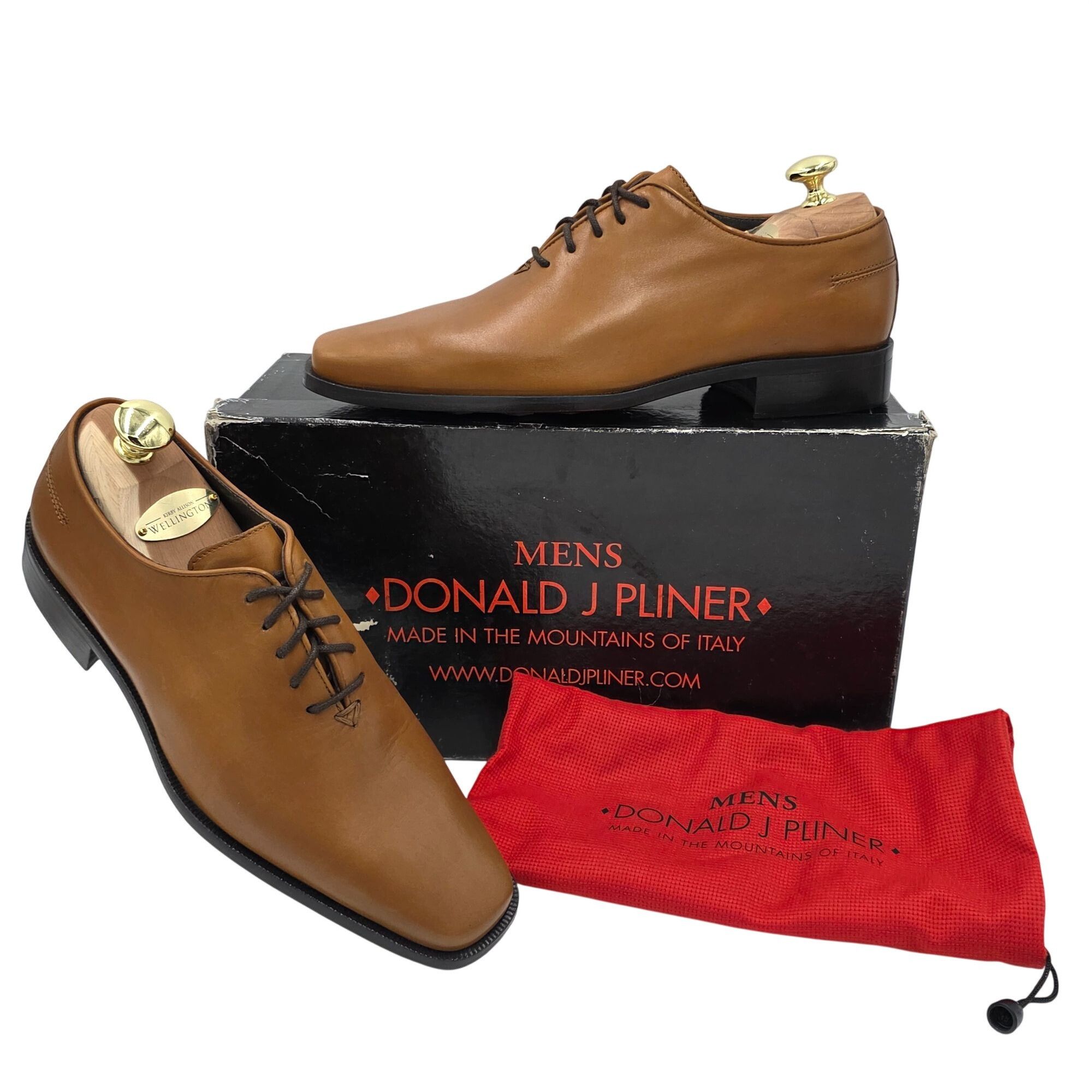 Donald Pliner NEW Donald J. Pliner Italy Wholecut Tan Calf Leather Derby Size US 7 / EU 40 - 1 Thumbnail