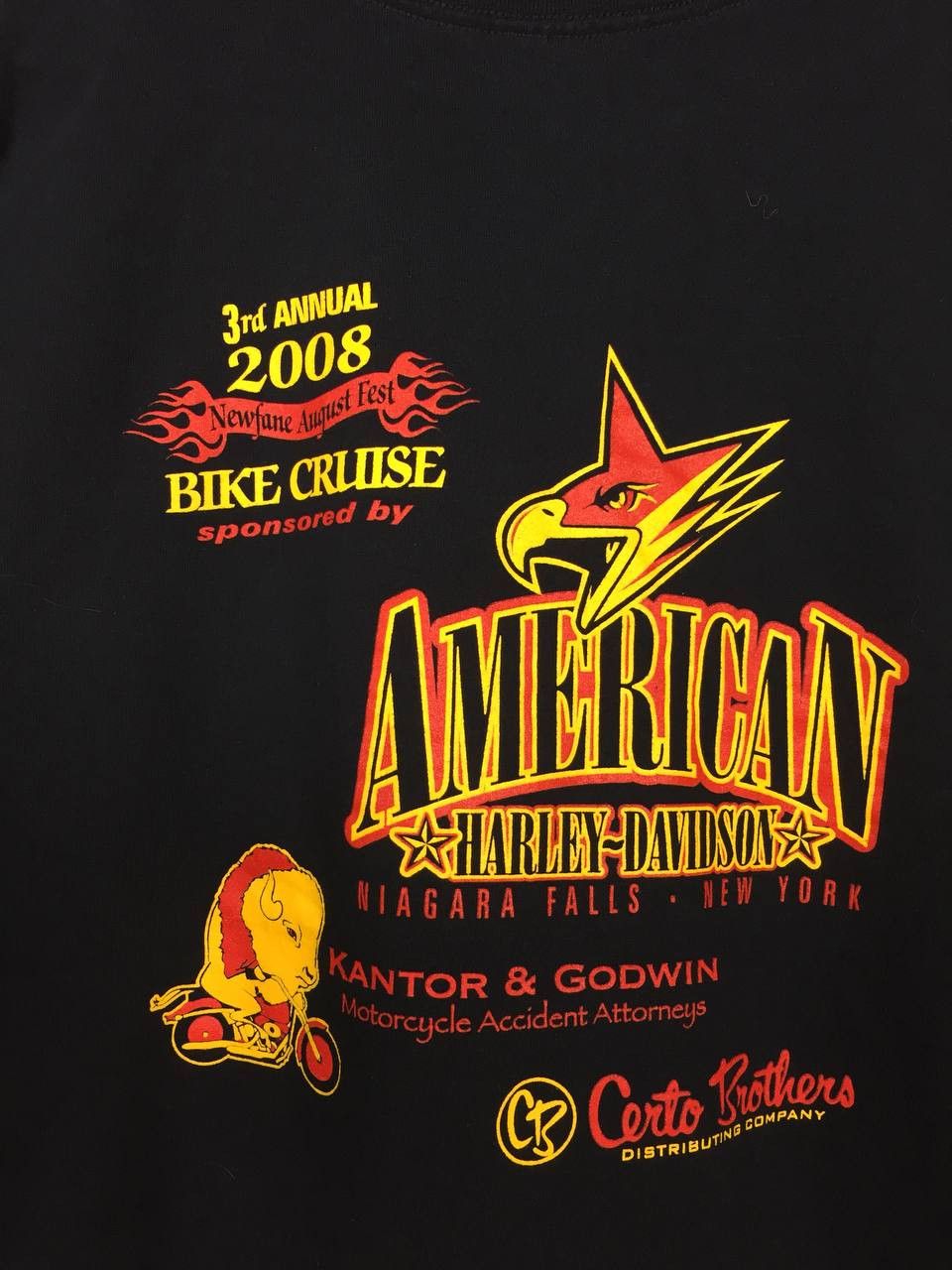 Harley Davidson × Vintage Vtg 2008 Bike Cruise 3rd Annual Newfane August Fest Tee Size US XL / EU 56 / 4 - 9 Thumbnail
