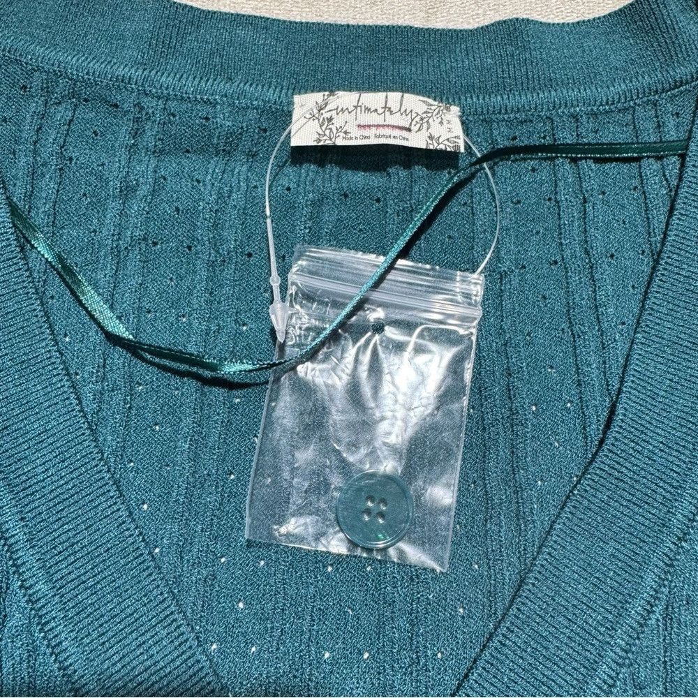Free People New Free People Cassie Cardi Front Button Green Top Size M Size M / US 6-8 / IT 42-44 - 7 Thumbnail