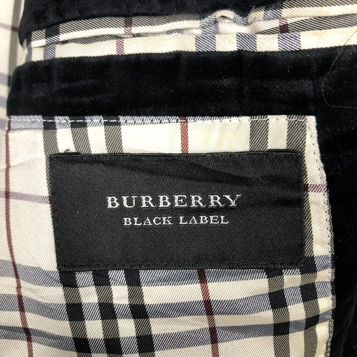 🔥VINTAGE BURBERRY BLACK LABEL VELVET JACKET NOVA CHECK