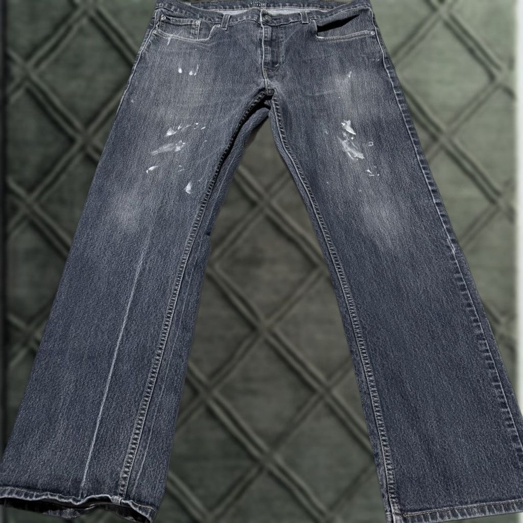 Levi's Levi’s Denizen Jeans Men Denim Paint Splatter Straight Zip Fly 40x32 Blue 5-Pocket Design Mens Jeans 90s Size US 40 / EU 56 - 1 Thumbnail