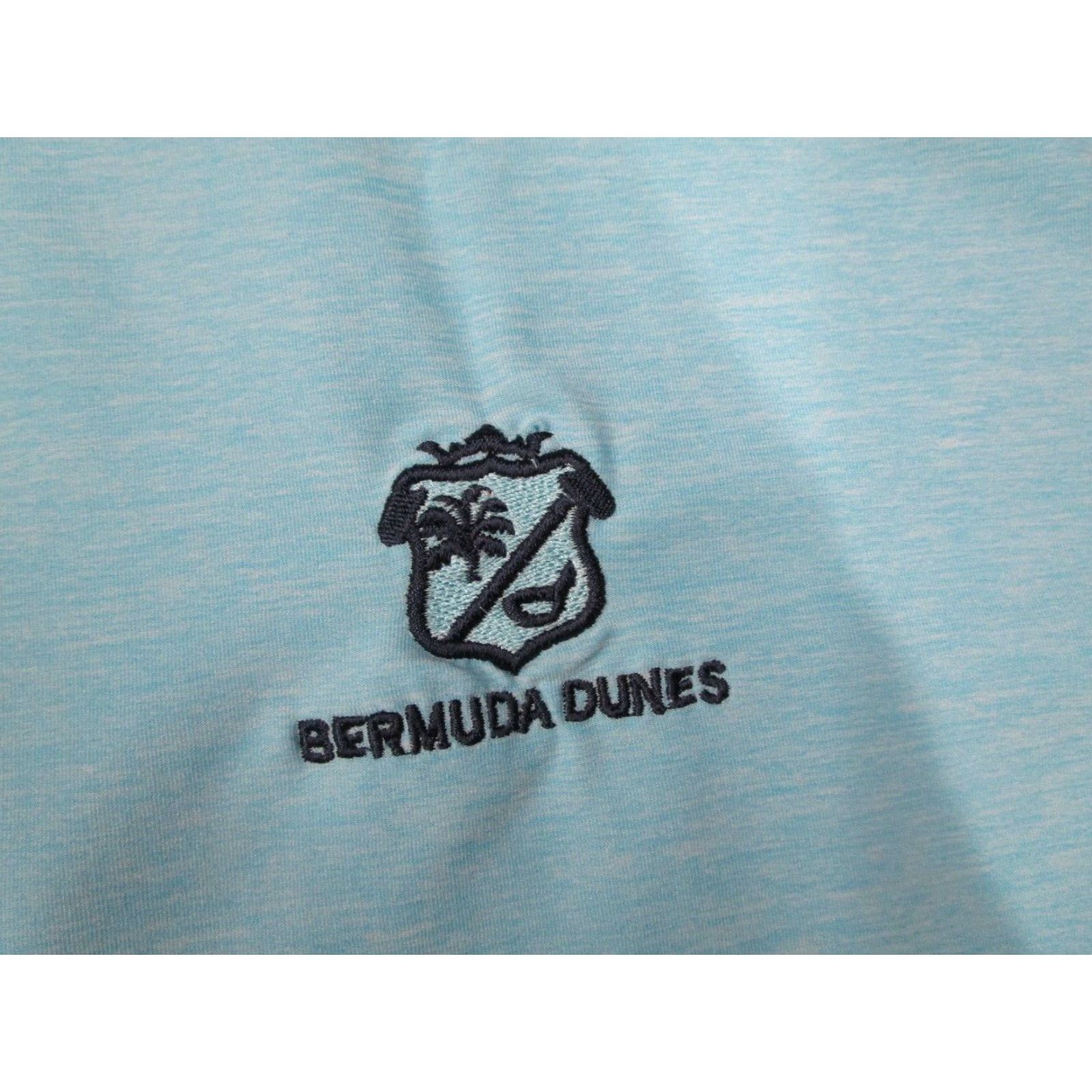 Vintage STRAIGHT DOWN Mens Blue 1/2 Zip Pullover - Golf Bermuda Dunes Logo - Polyester Spandex - Regular M - Sweater / Hoodie / Sweatshirt - Outdoor Sports Size US M / EU 48-50 / 2 - 3 Thumbnail