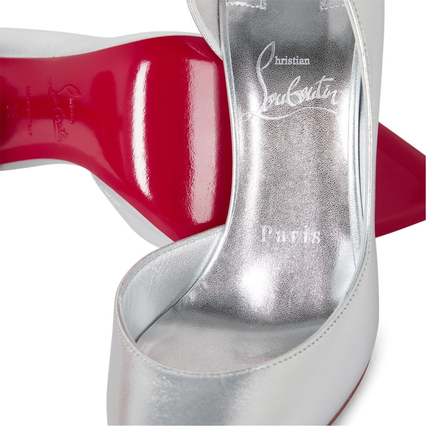Christian Louboutin Iriza 100mm Metallic Leather Pumps Size US 6 / IT 36 - 6 Thumbnail