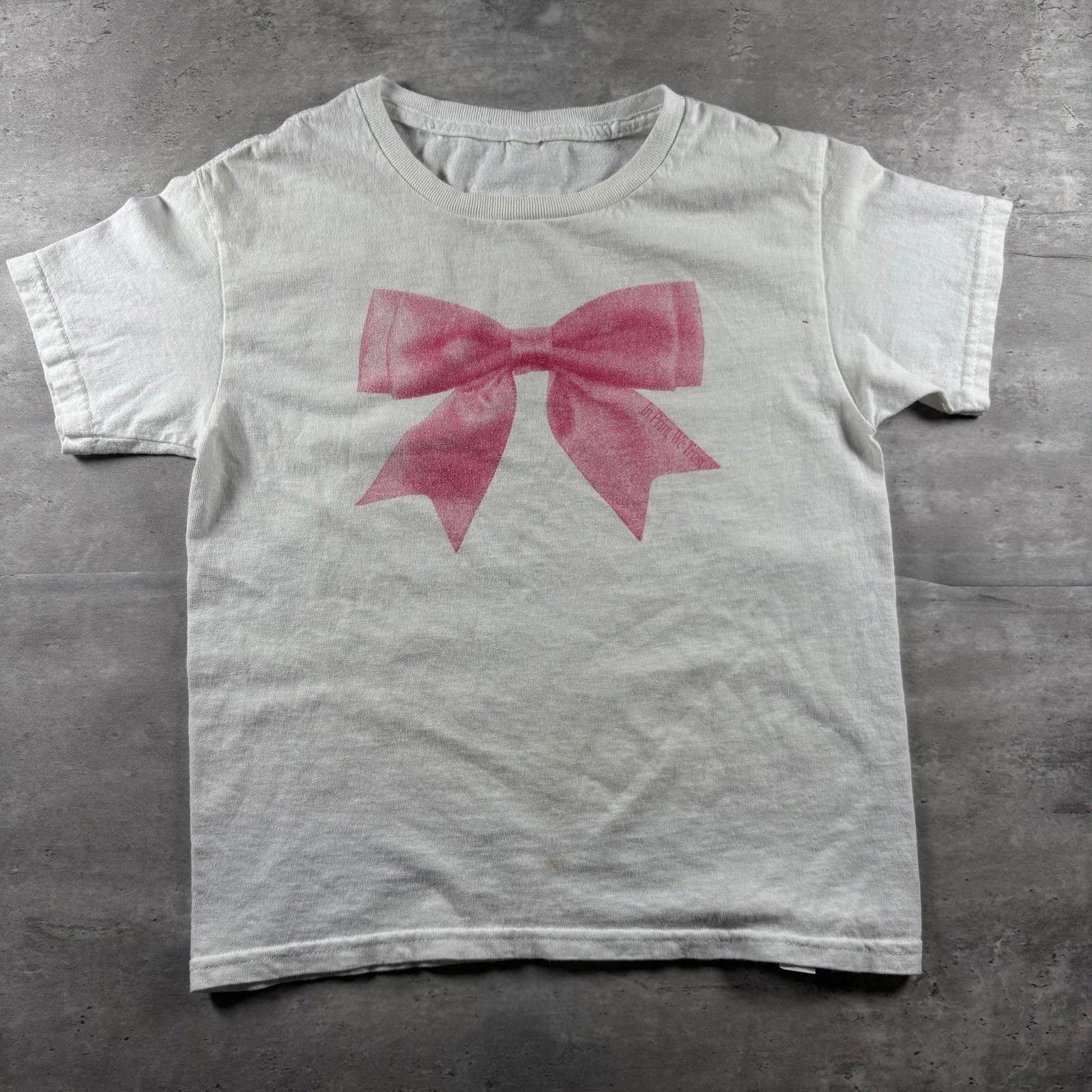 Hanes Pink bow baby tee Size XS / US 0-2 / IT 36-38 - 1 Thumbnail
