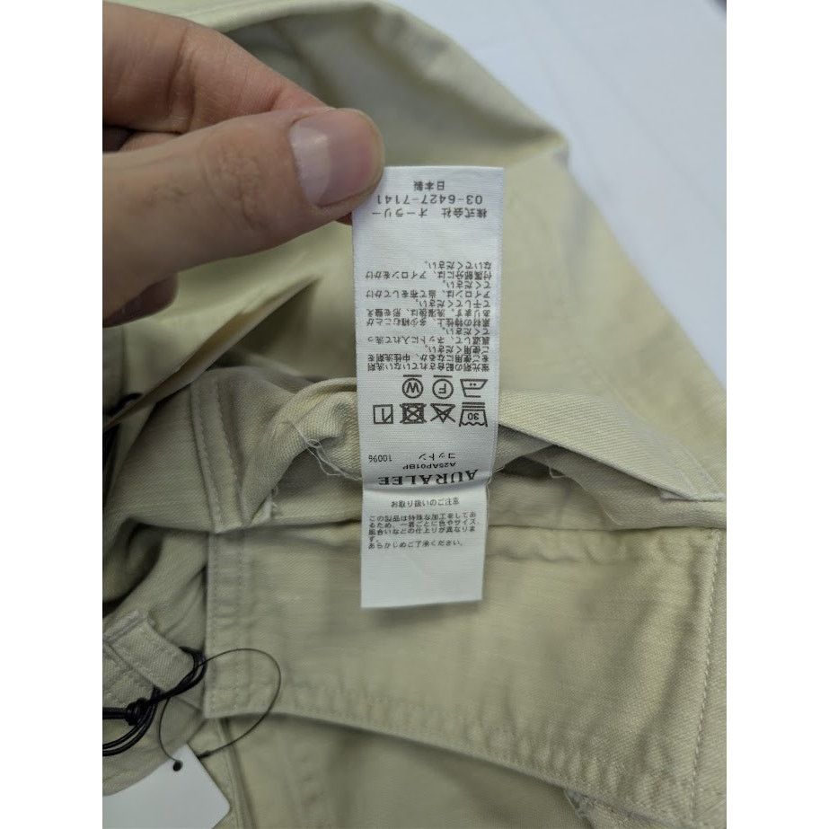 Auralee o1rshd1 Washed Baggy Satin Bleached Baker Pant in Dust Ivory Size US 36 / EU 52 - 19 Thumbnail