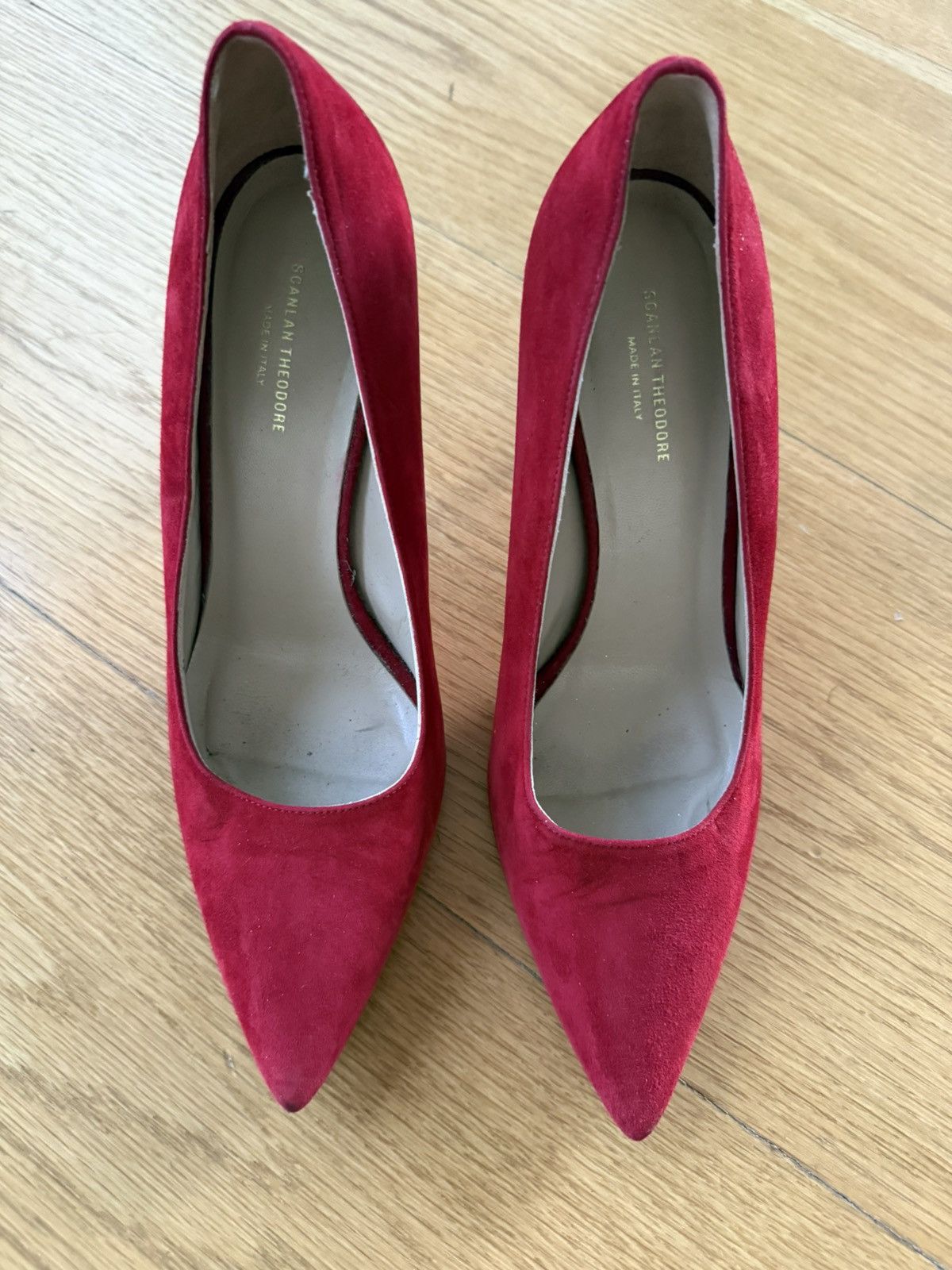 Scanlan Theodore Scanlon Theodore Red Suede Heels Size US 9 / IT 39 - 1 Thumbnail