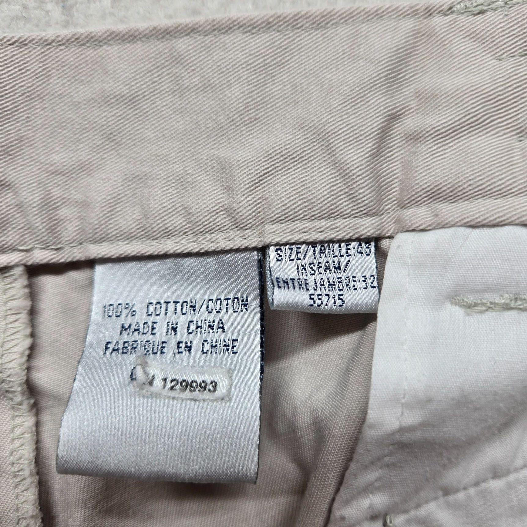 Vintage Classics Beige Brown Kaki Casual Pants Adult Men's 46 x 32 Pants, Beige, Cotton, Regular, Dress, Mens Size US 30 / EU 46 - 4 Thumbnail