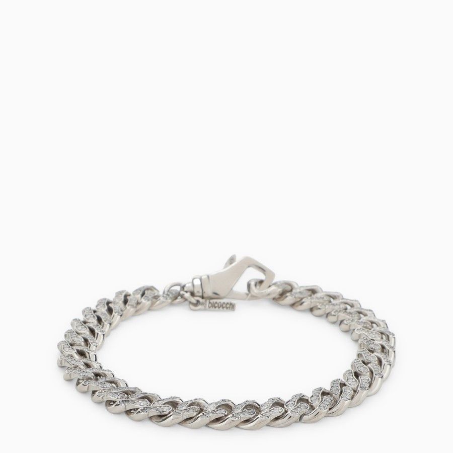 Emanuele Bicocchi o1d2blof0225 Size: M / Crystals Chain Bracelet in Silver Size ONE SIZE - 1 Thumbnail