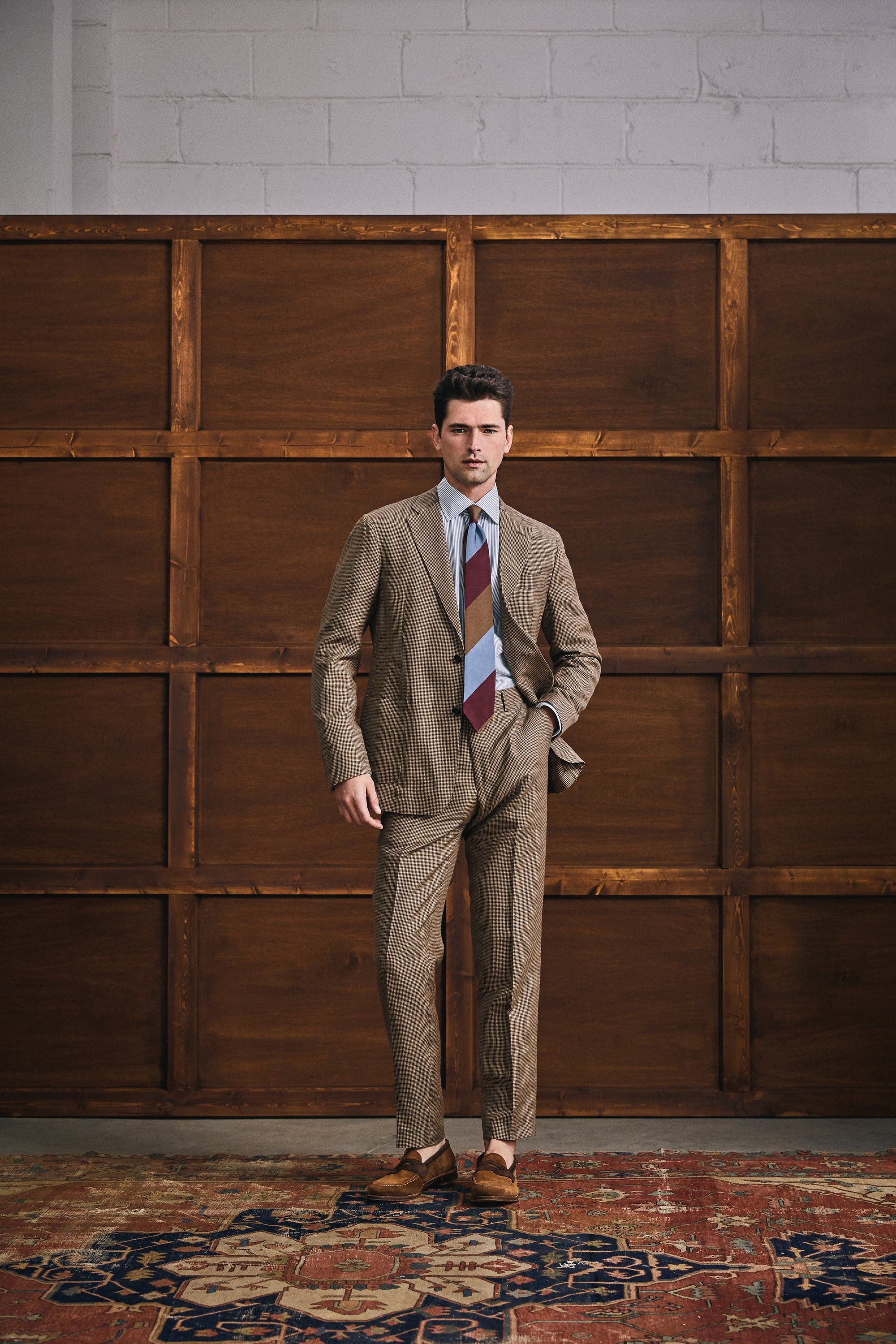 Todd Snyder Italian Soft Sutton Suit in Brown Houndstooth Size 42R - 1 Thumbnail