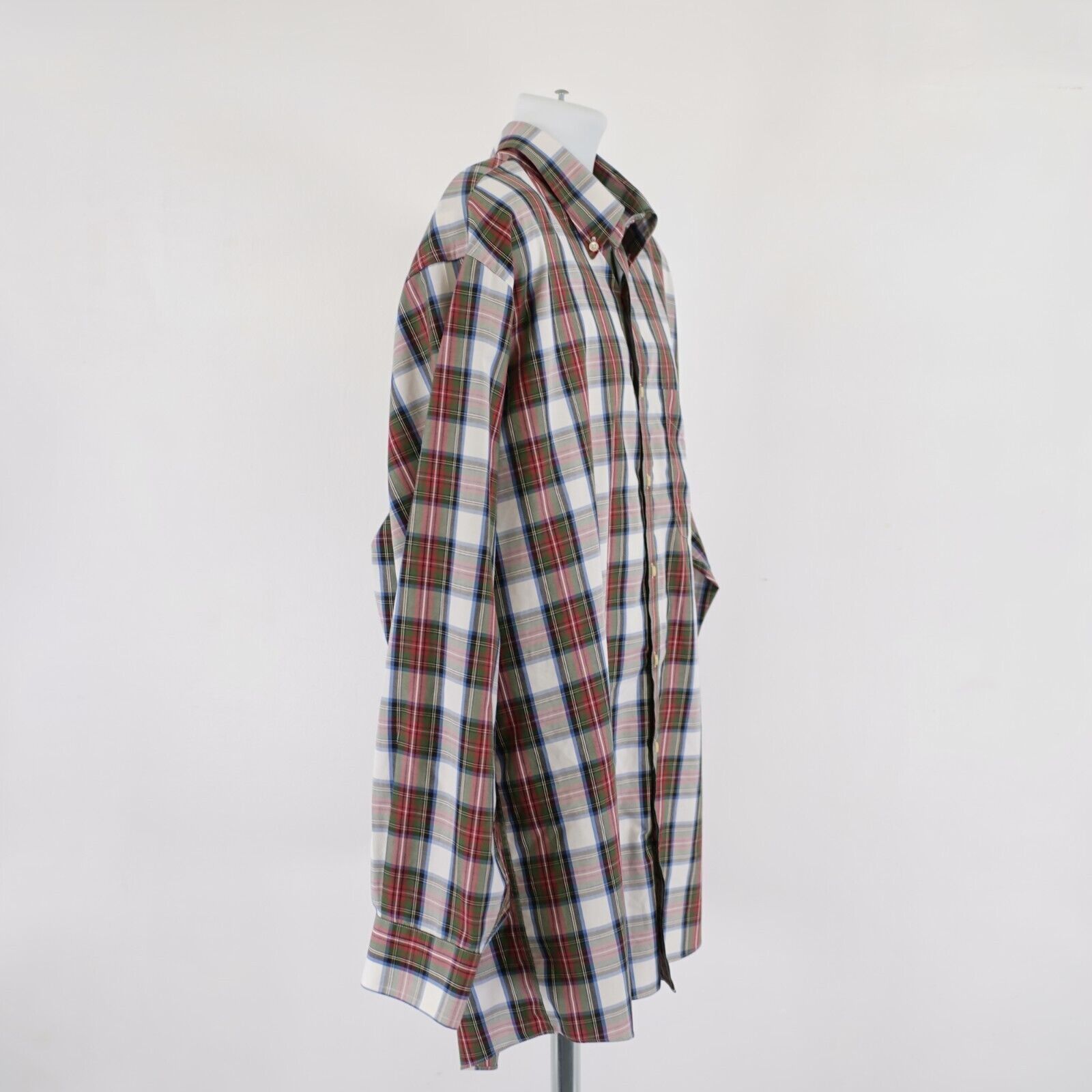 Jos. A. Bank DAMAGED Jos A Bank Traveler's XL Green Red Blue Plaid Button Size US XL / EU 56 / 4 - 7 Thumbnail