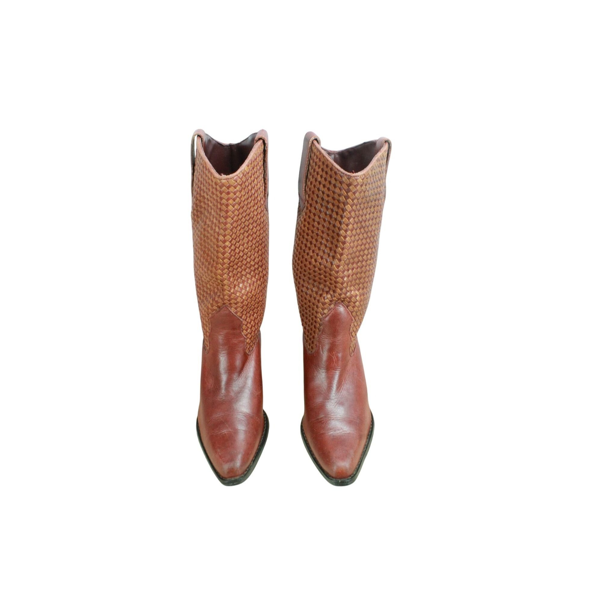 L.L. Bean Vintage LL Bean Dingo Brown Western Pull-On Boots Size US 6 / IT 36 - 5 Thumbnail