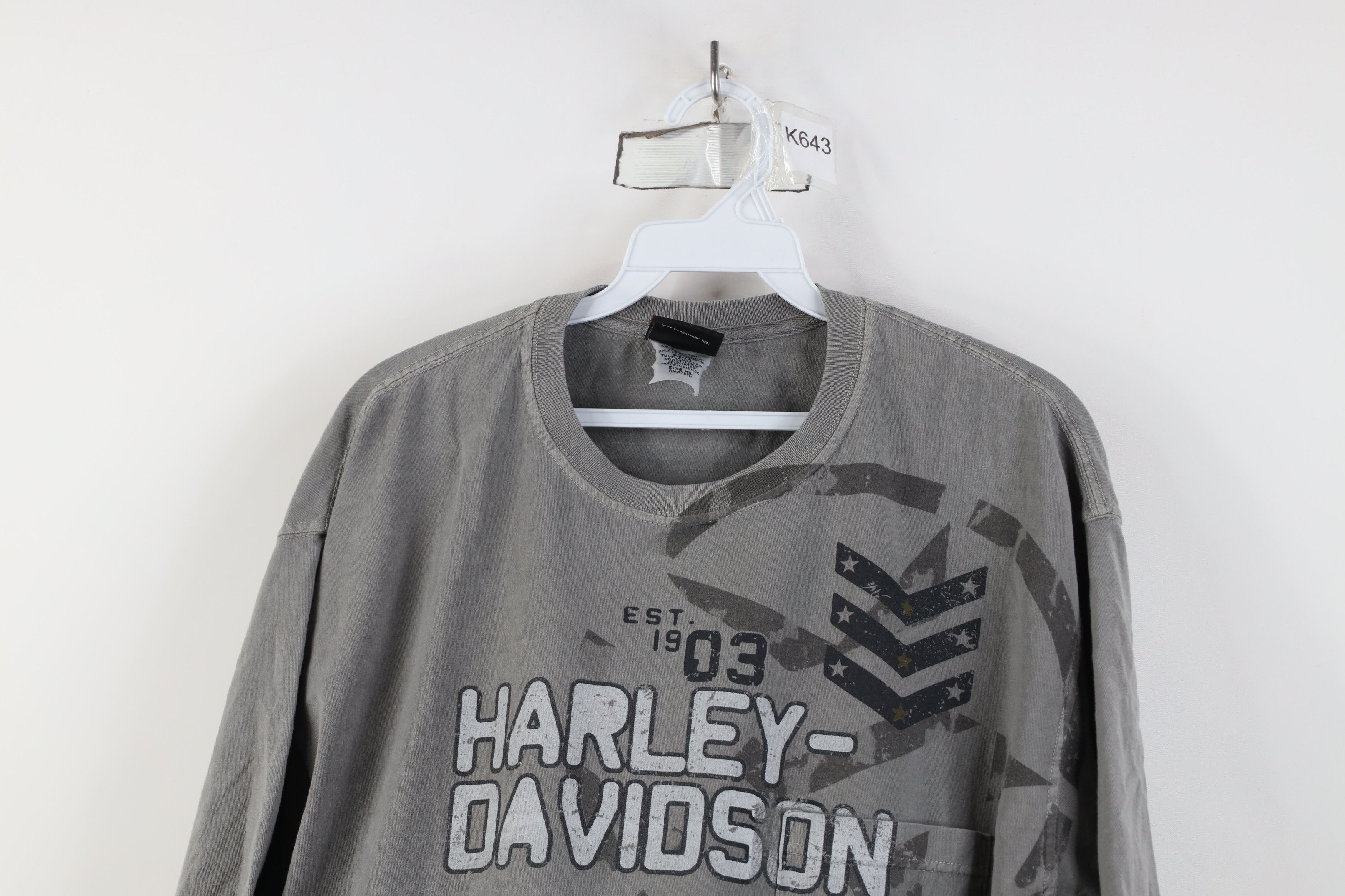 Harley Davidson Vintage Y2K Harley Davidson Army Military Pocket T-Shirt Size US XL / EU 56 / 4 - 2 Thumbnail