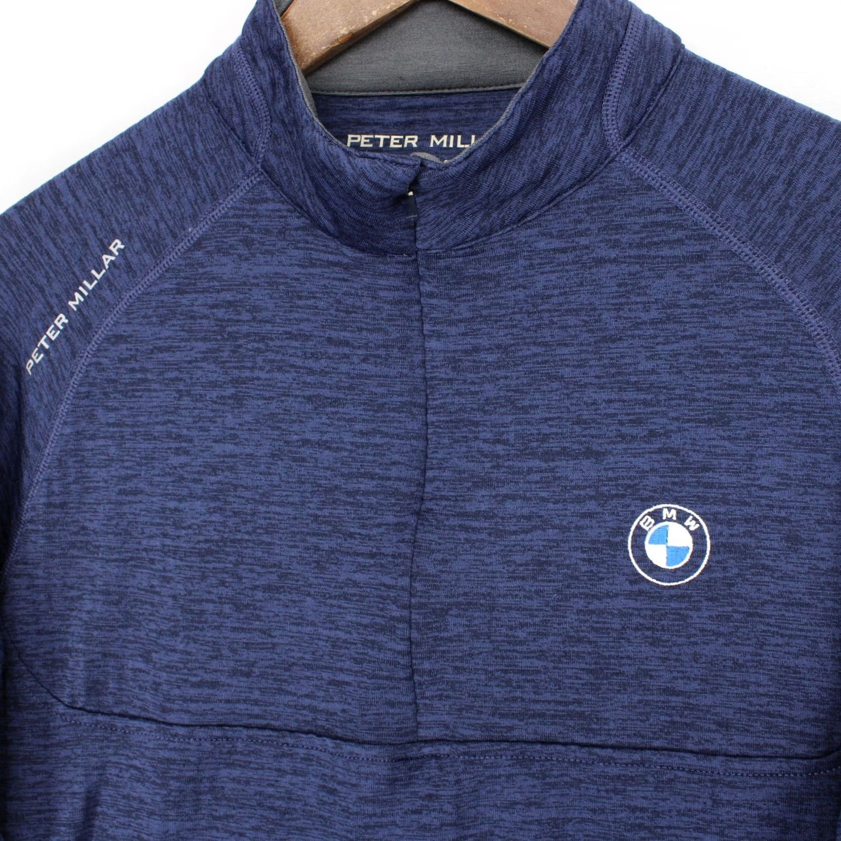 Peter Millar Peter Millar Pullover 1/4 Zip Mens S Navy BMW Logo Apollo Performance Grid Fleece Size US S / EU 44-46 / 1 - 3 Thumbnail