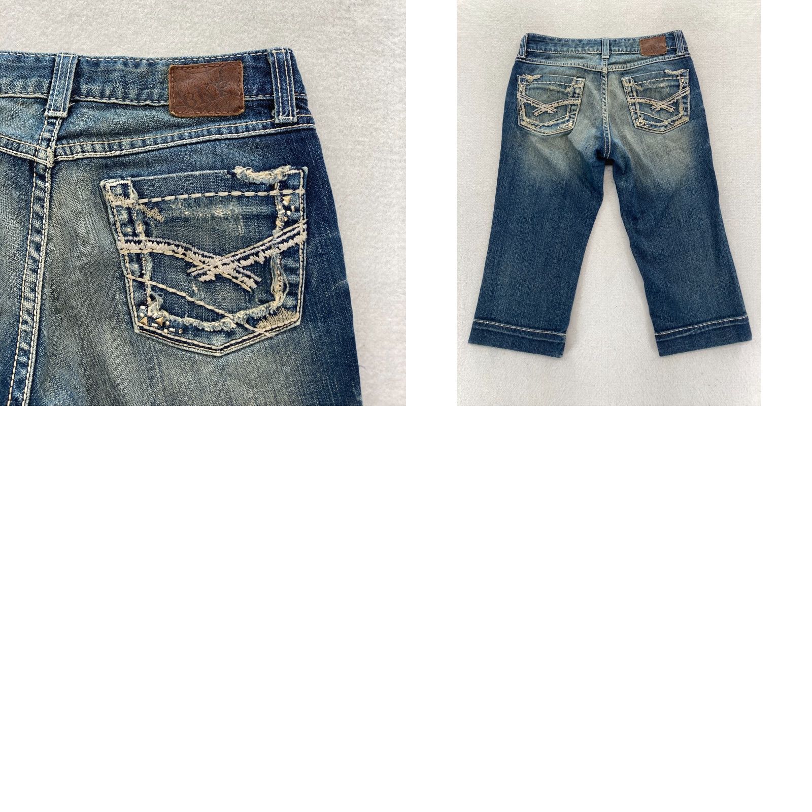 Vintage Buckle Bke Capri Jeans Women's 26 Kate Dark Wash Blue Stretch Denim Low Rise Size 26" / US 2 / IT 38 - 9 Thumbnail