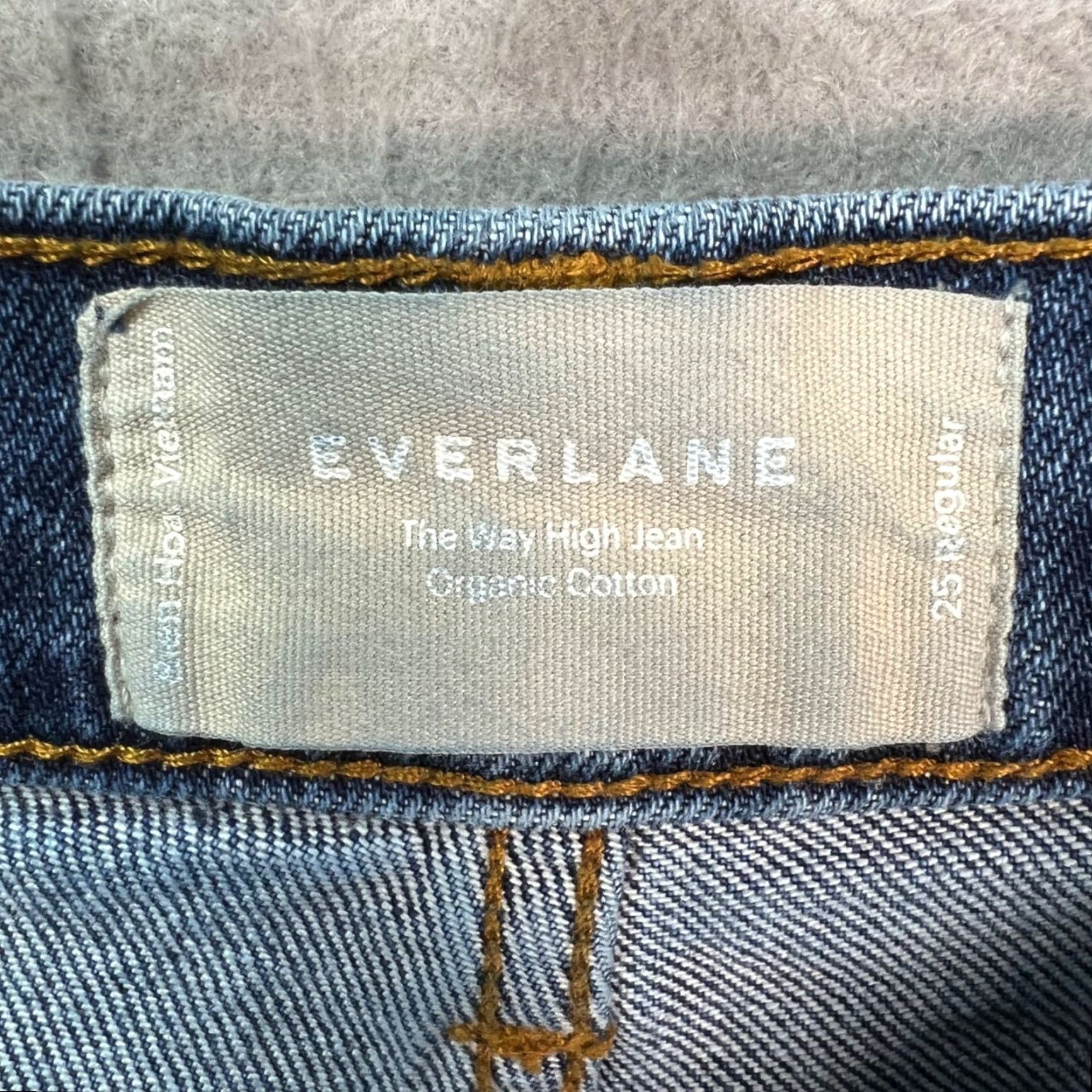 Everlane VINTAGE Everlane Jeans Womens 25 The Way High Rise Organic Cotton Blue Denim Straight Jeans Size 42" / US 20 - 3 Thumbnail
