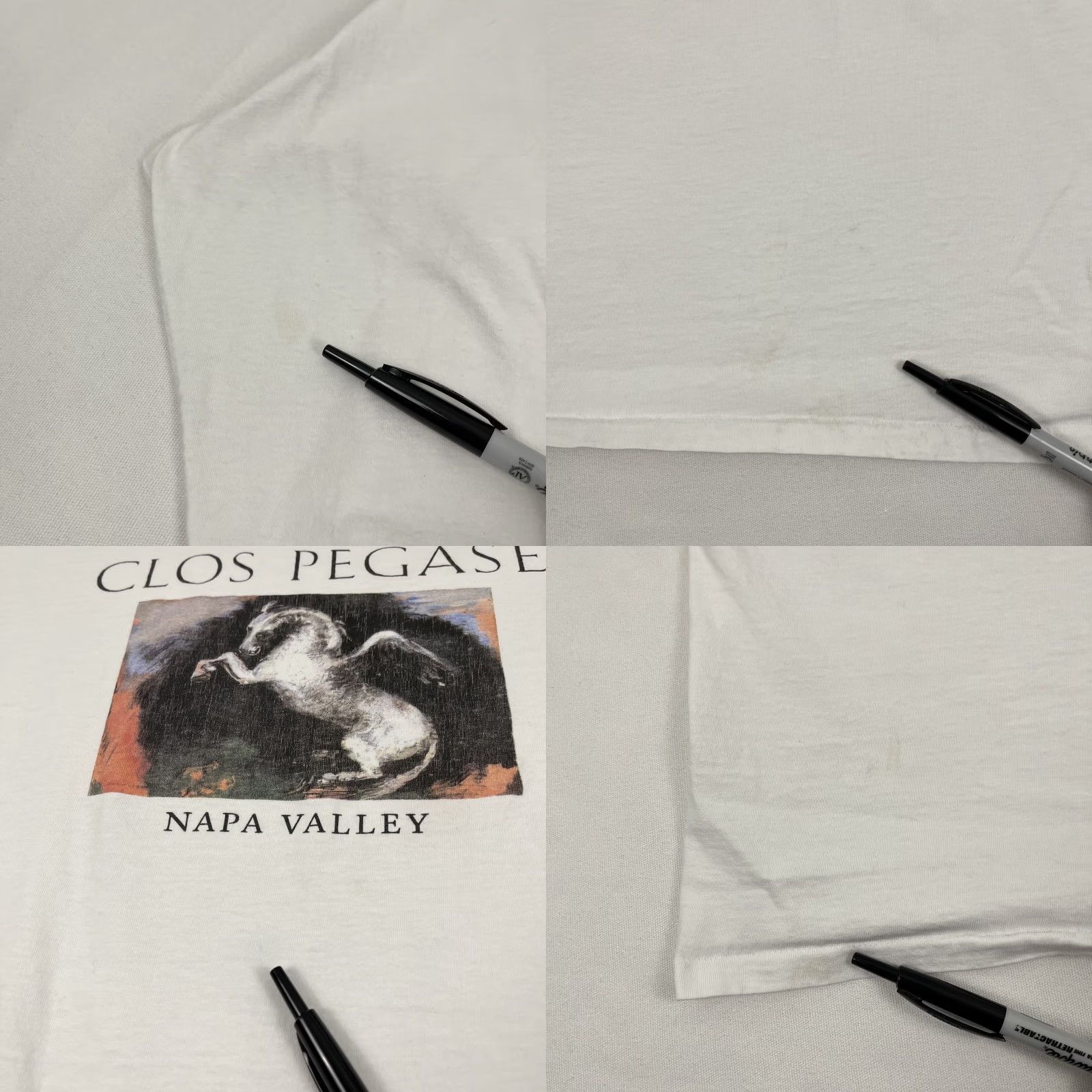 Vintage VINTAGE Napa Valley Clos Pegase Shirt Mens XL White Wine Art Horse Winery California Logo Graphic Print T-Shirt Mens Boys Womens 1990s Retro Classics Size US XL / EU 56 / 4 - 8 Thumbnail
