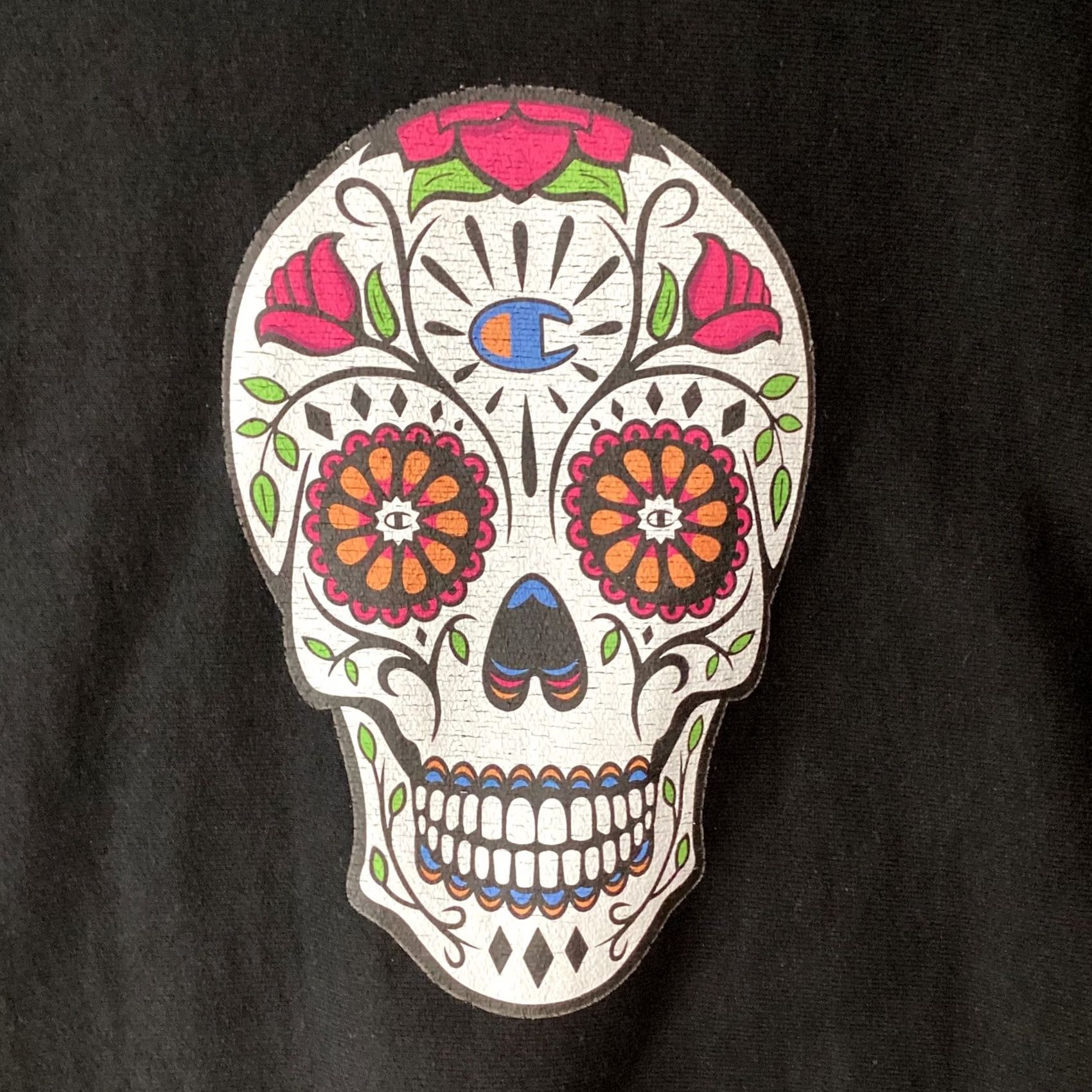 Champion Sugar Skull Sweater Men Medium Champion Reverse Weave Day Of The Dead Sweatshirt Size US M / EU 48-50 / 2 - 6 Thumbnail