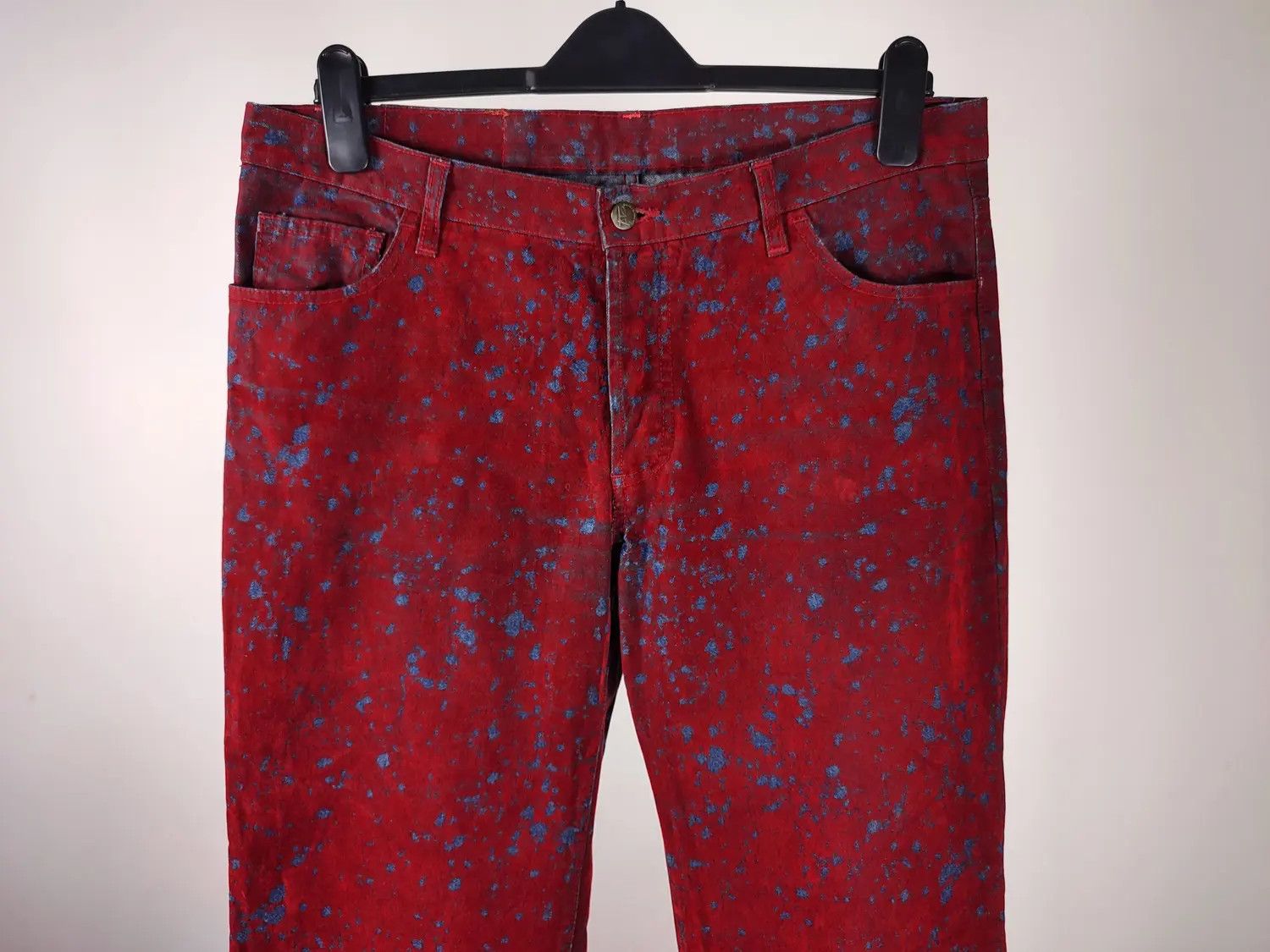 If Six Was Nine ATO The Kick Of Fashion Velour Flared Vampire Jeans Size US 33 - 17 Thumbnail