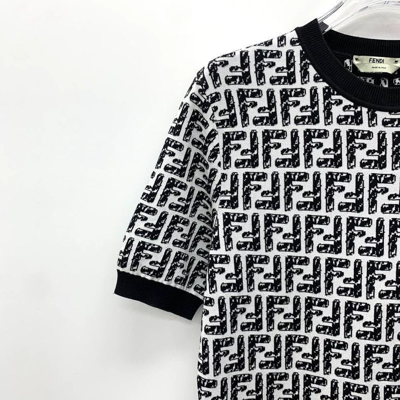 Fendi Fendi Gray Logo Print Cotton Dress Size US 42 / EU 58 - 3 Thumbnail