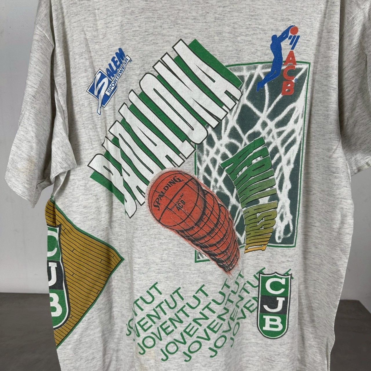 Salem Sportswear × Vintage Vtg 90s CJB Joventut Spanish Basketball AOP Wraparound Tee Size US XL / EU 56 / 4 - 3 Thumbnail
