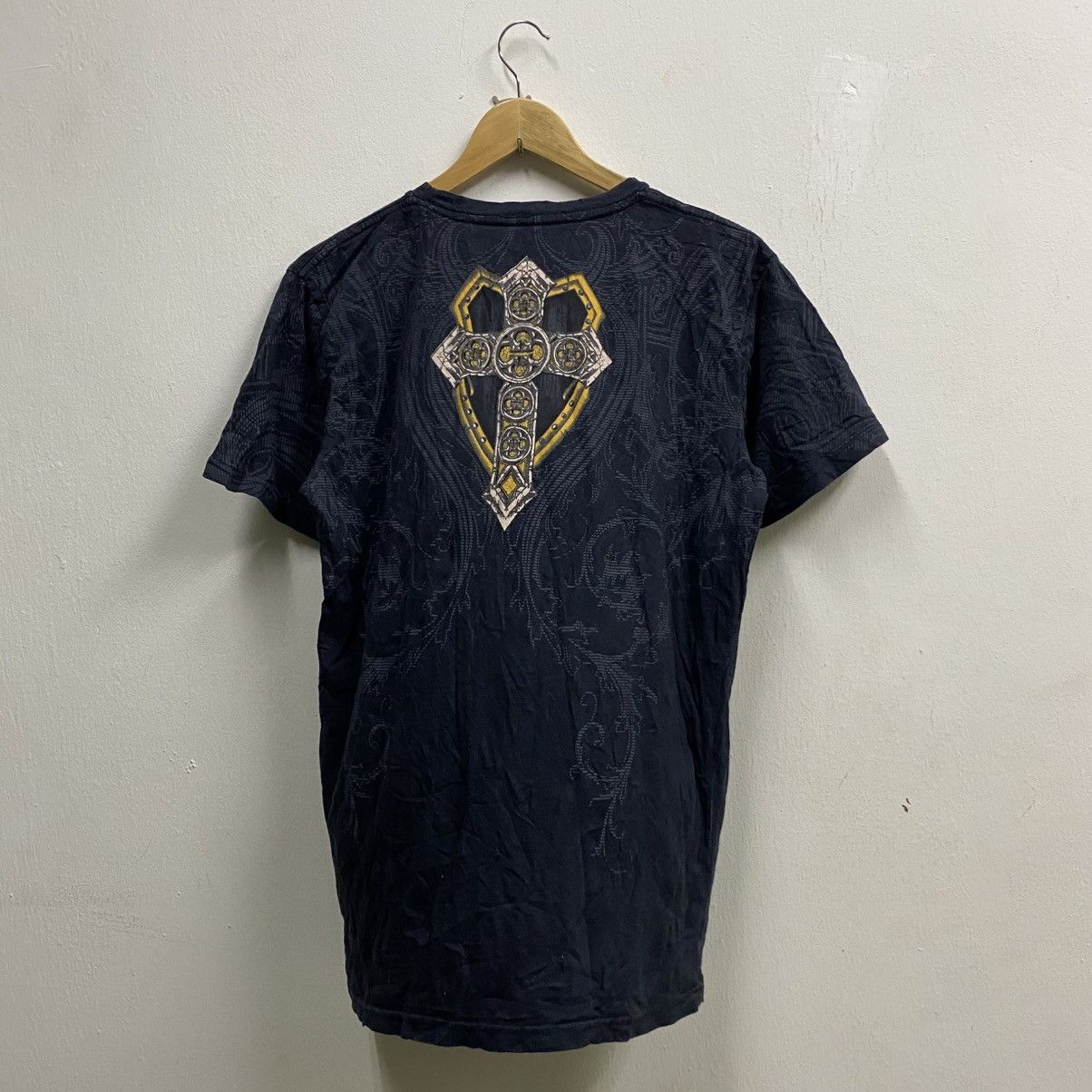 Affliction × Vintage Affliction Skull Cross Grunge Cyber Y2K Style T-Shirt Size US L / EU 52-54 / 3 - 2 Thumbnail
