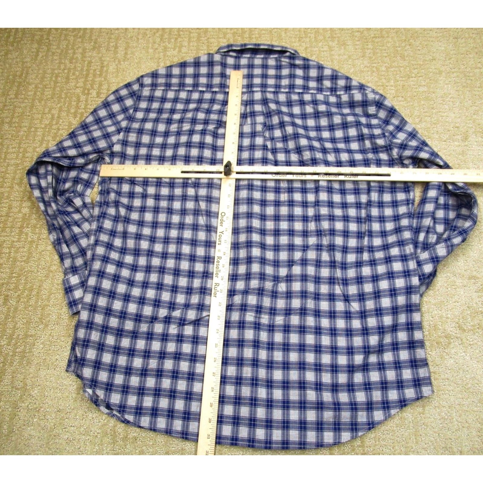 Peter Millar Peter Millar Shirt Men 2XL Blue Plaid Long Sleeve Button-Up Cotton Size US XXL / EU 58 / 5 - 4 Thumbnail