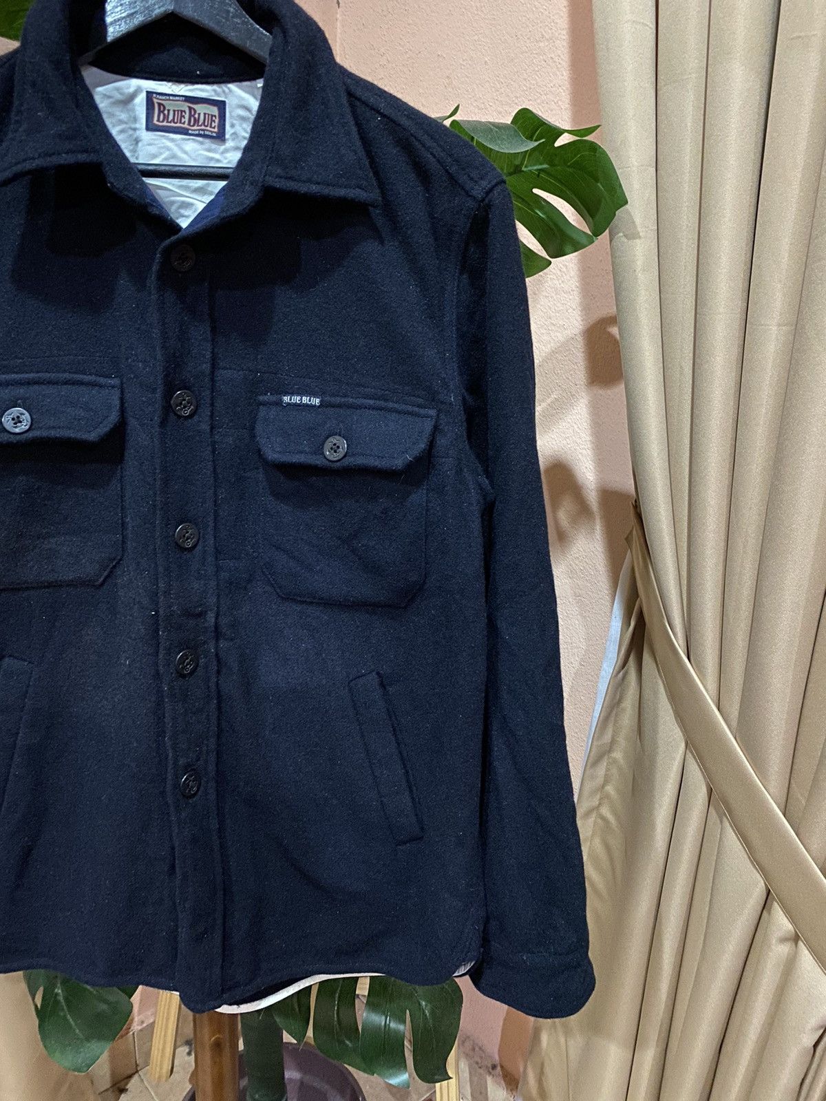 Blue Blue Japan × HOLLYWOOD RANCH MARKET Blue Blue H.Ranch Market Vintage Black Wool Shirt Jacket Size US M / EU 48-50 / 2 - 5 Thumbnail