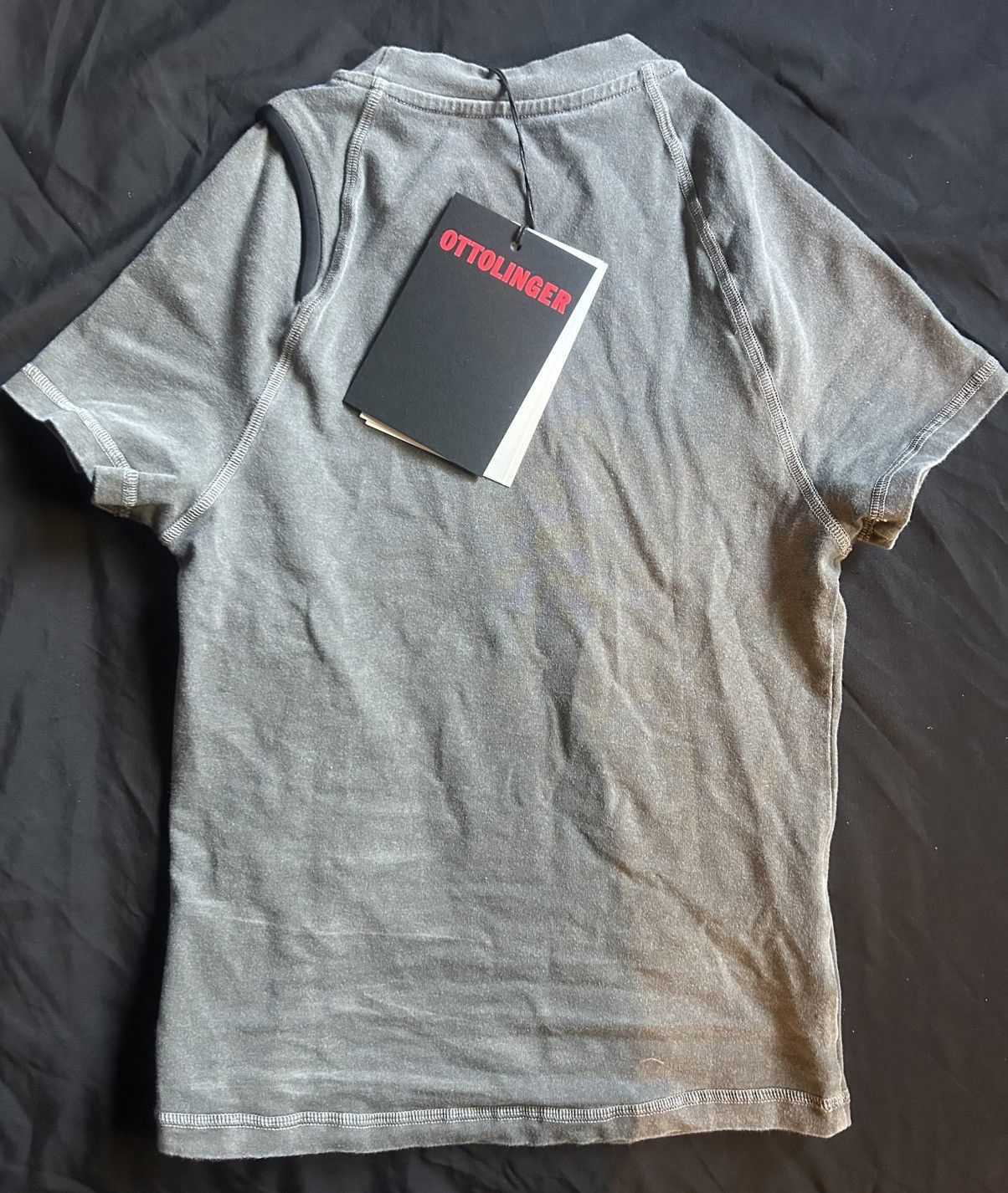 Ottolinger OTTOLINGER Deconstructed Fitted T-shirt In Grey NWT Size M / US 6-8 / IT 42-44 - 3 Thumbnail