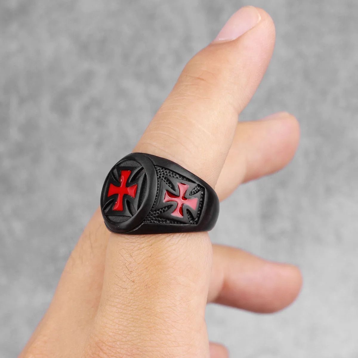 Japanese Brand × Jewelry × Vintage Red Cross Black Ring Size ONE SIZE - 3 Thumbnail