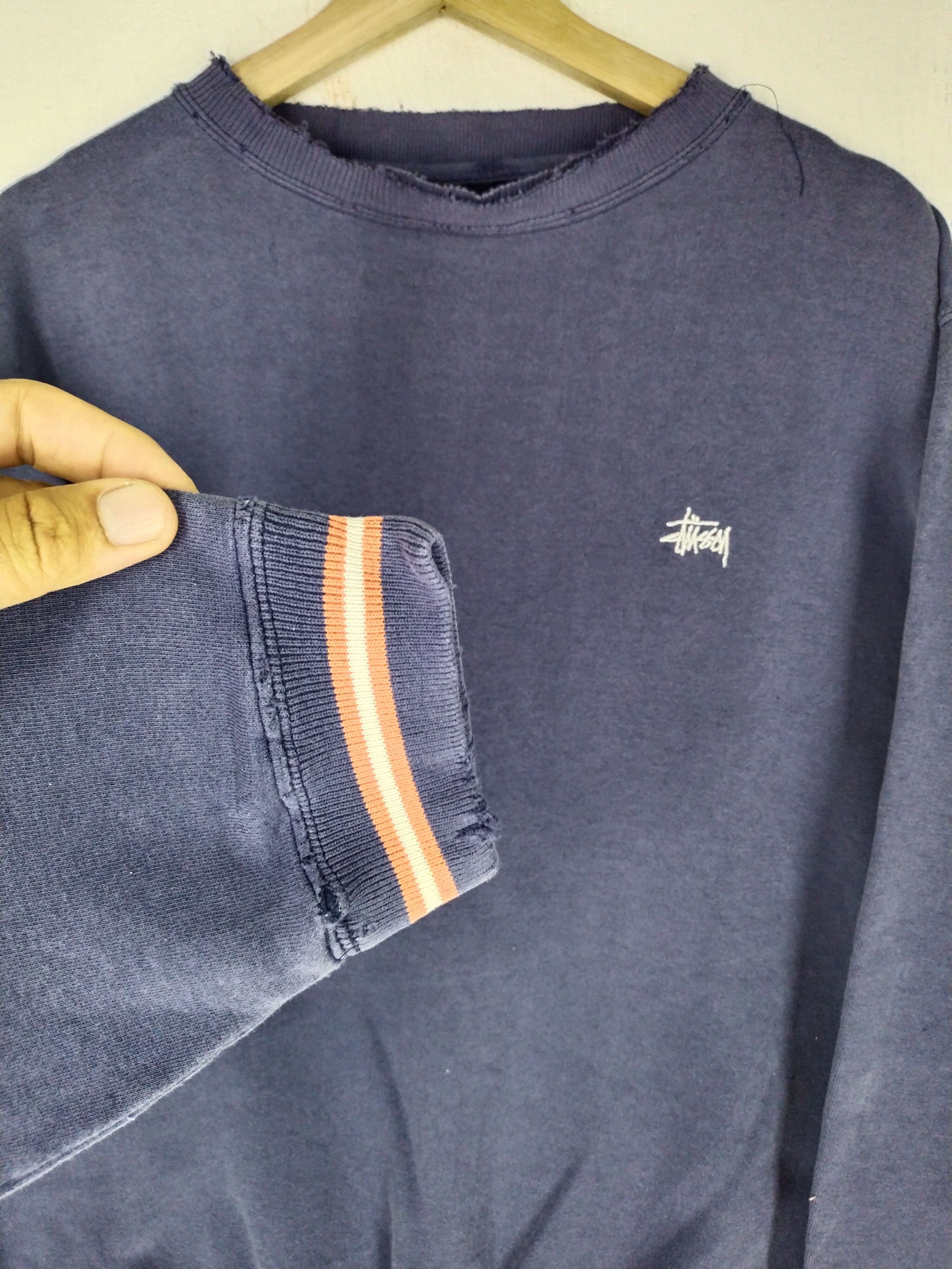 Stussy × Vintage Vintage 90's Stussy Small Logo Embroidery Faded Sweatshirt Size US S / EU 44-46 / 1 - 3 Thumbnail