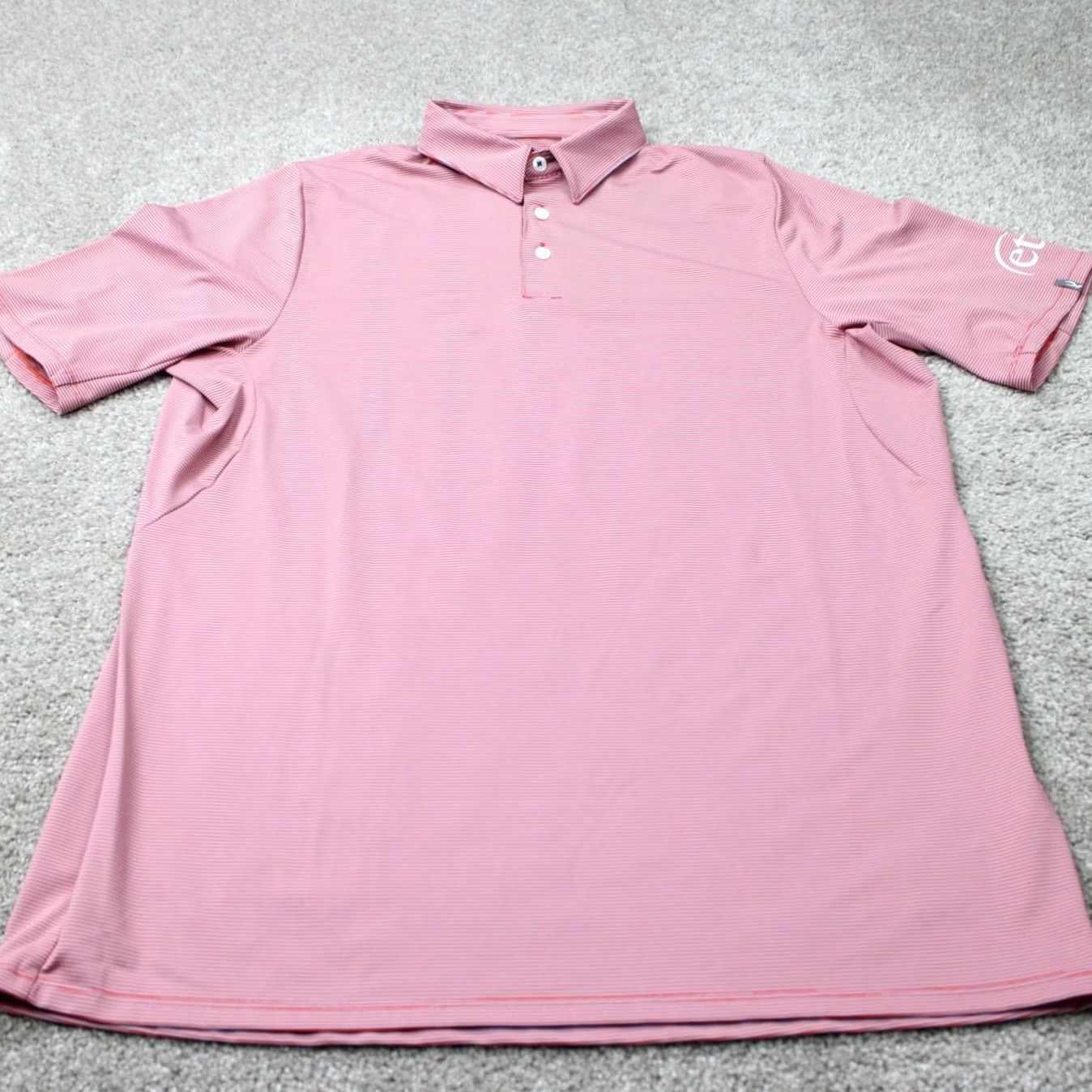 KJUS Kjus Polo Shirt Men M Orange Stripe Short Sleeve Logo on Left Sleeve Golf Regular Fit 50/US Medium Size US M / EU 48-50 / 2 - 3 Thumbnail