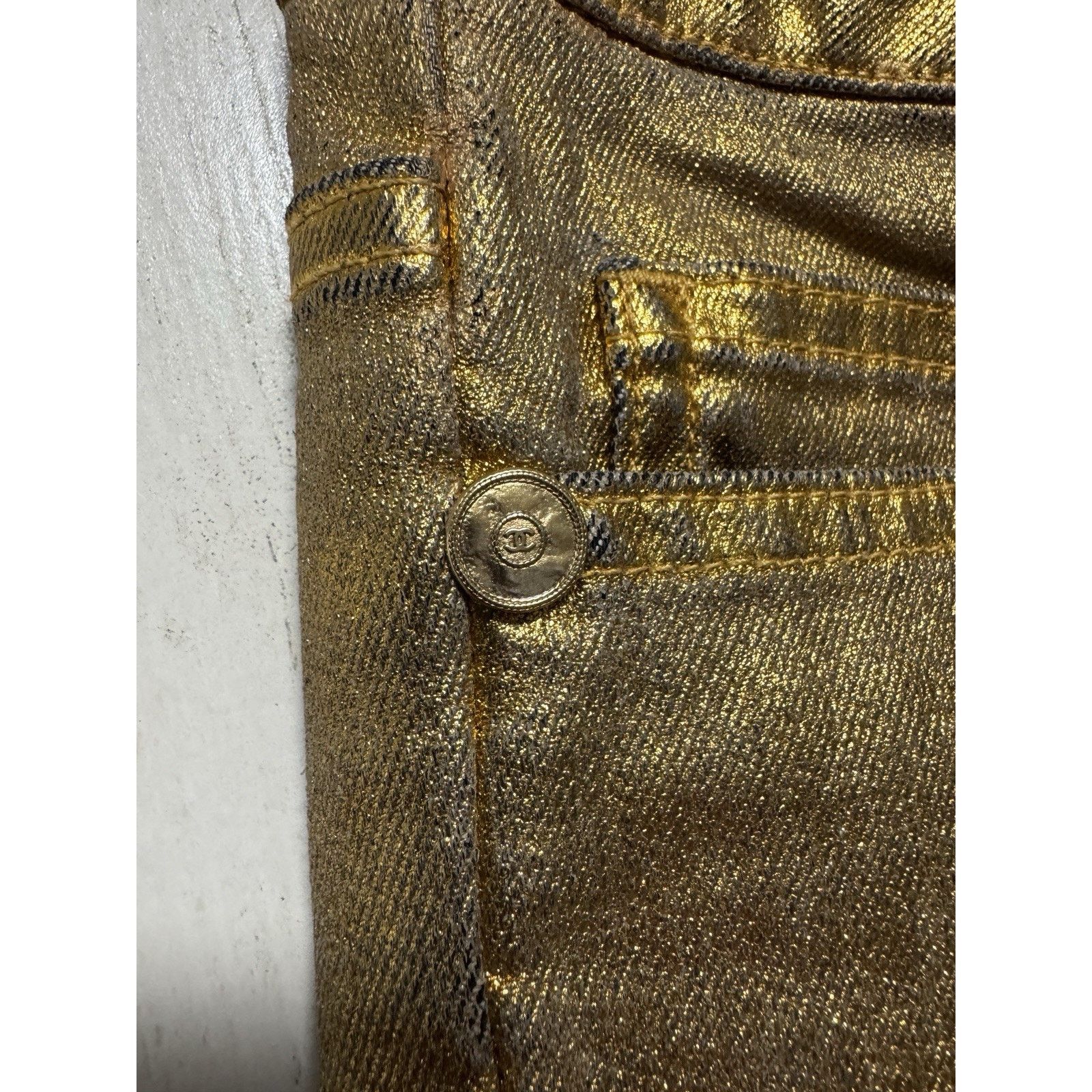 Chanel CHANEL NWT Gold Denim Djuns Size 34 $1450 Size 34" / US 12 / IT 48 - 13 Thumbnail