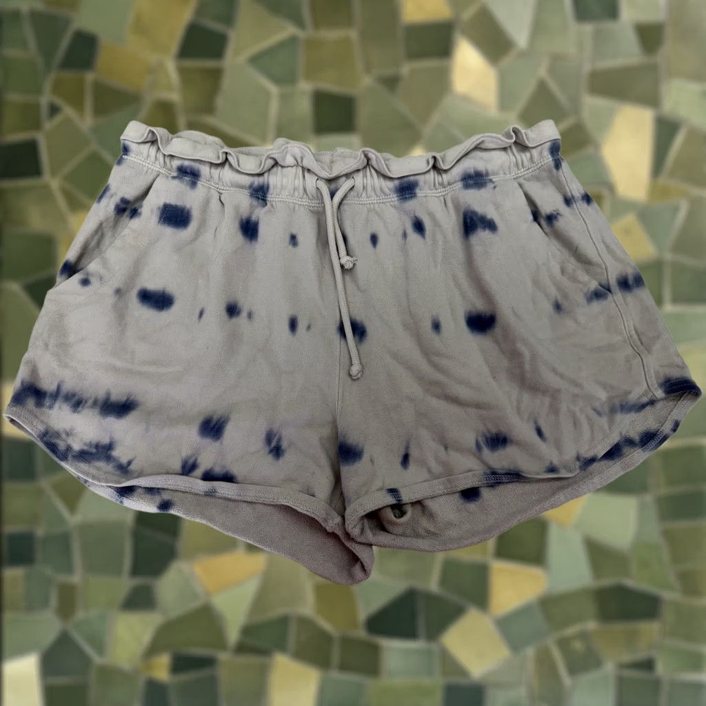 Vintage Universal Threads Womens Shorts XL White Blue Tie Dye Drawstring Activewear Regular Fit Size 40" / US 18 - 1 Thumbnail
