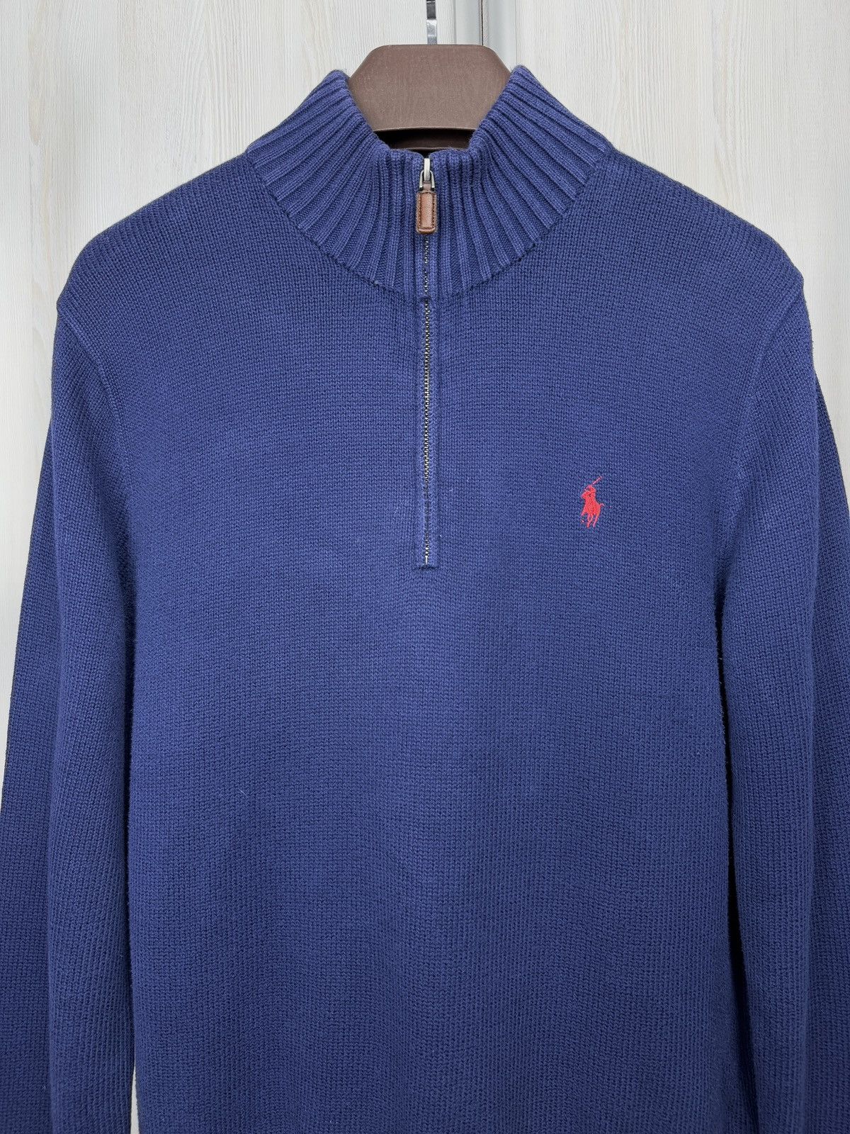 Polo Ralph Lauren Polo Ralph Lauren Sweater Blue 1/4 Zip Cotton Knit Pullover Size US M / EU 48-50 / 2 - 3 Thumbnail